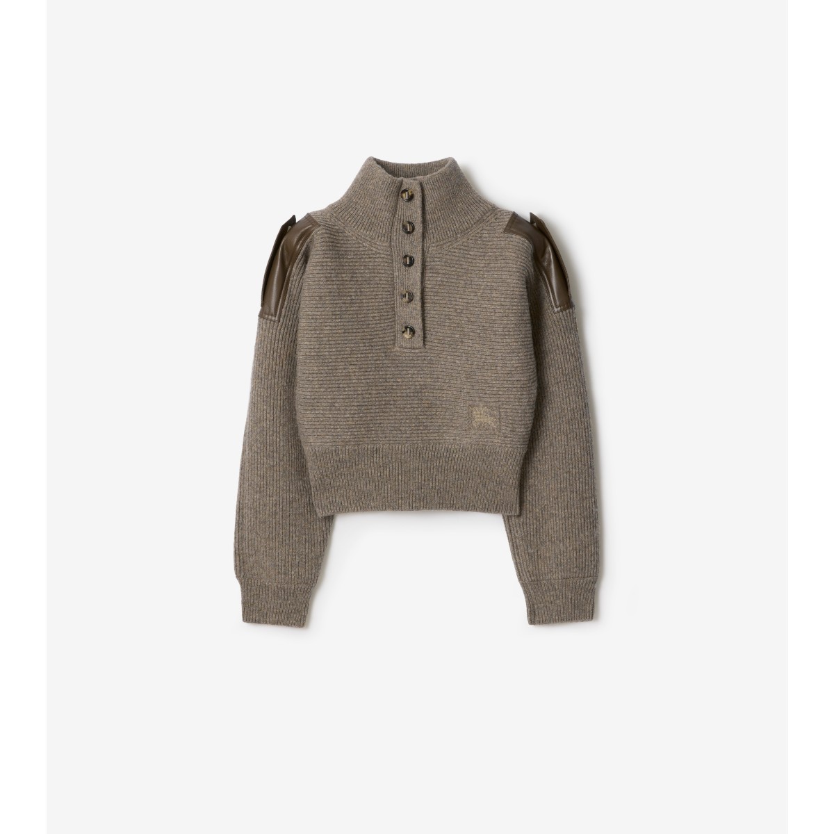 Embroidered Wool Half-button Sweater