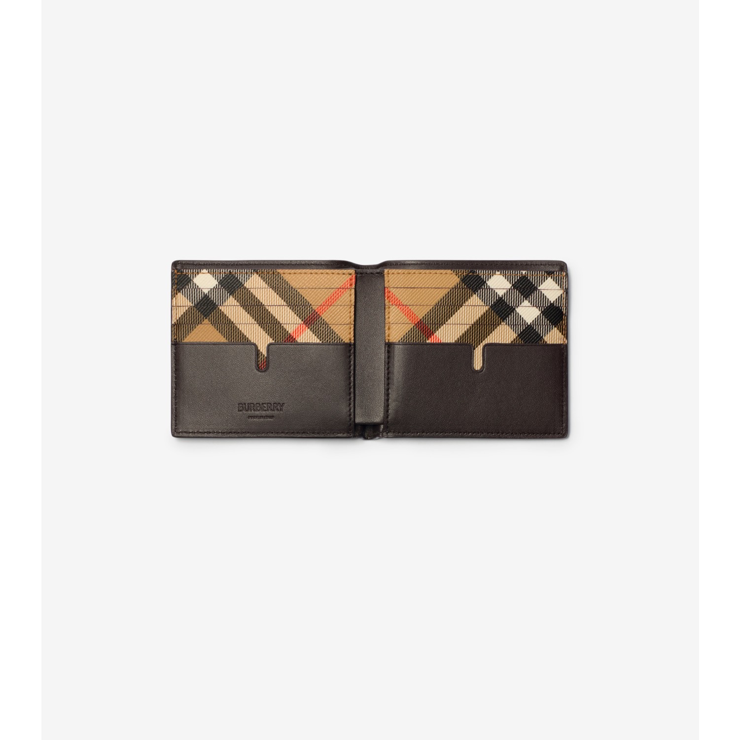 Faltbrieftasche mit Check-Akzent