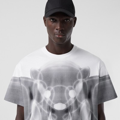 Thomas Bear Print Cotton Oversized T-shirt in White - Men | Burberry® Official Thomas Bear Print Cotton Oversized T-shirt in White - Men | Burberry® Official