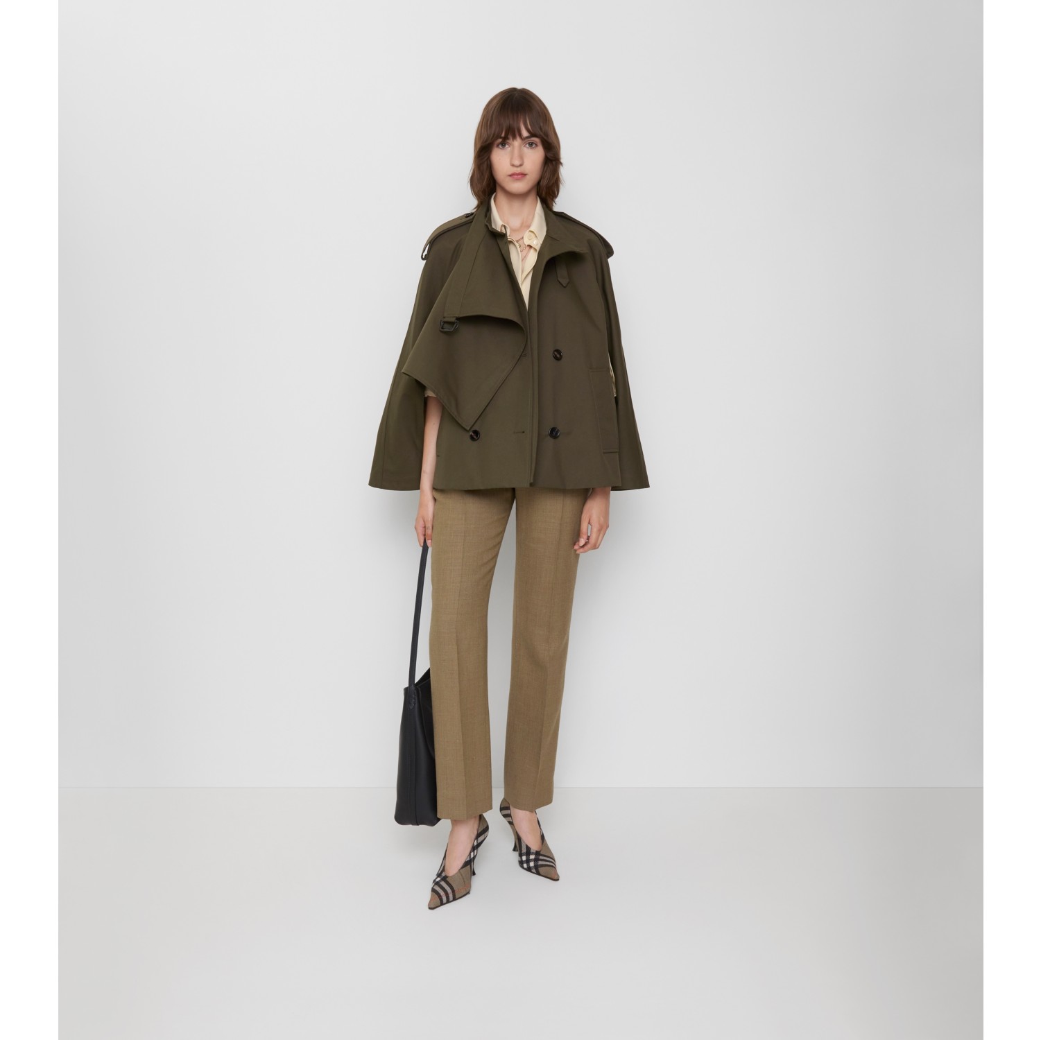 Bonded Cotton Trench Cape