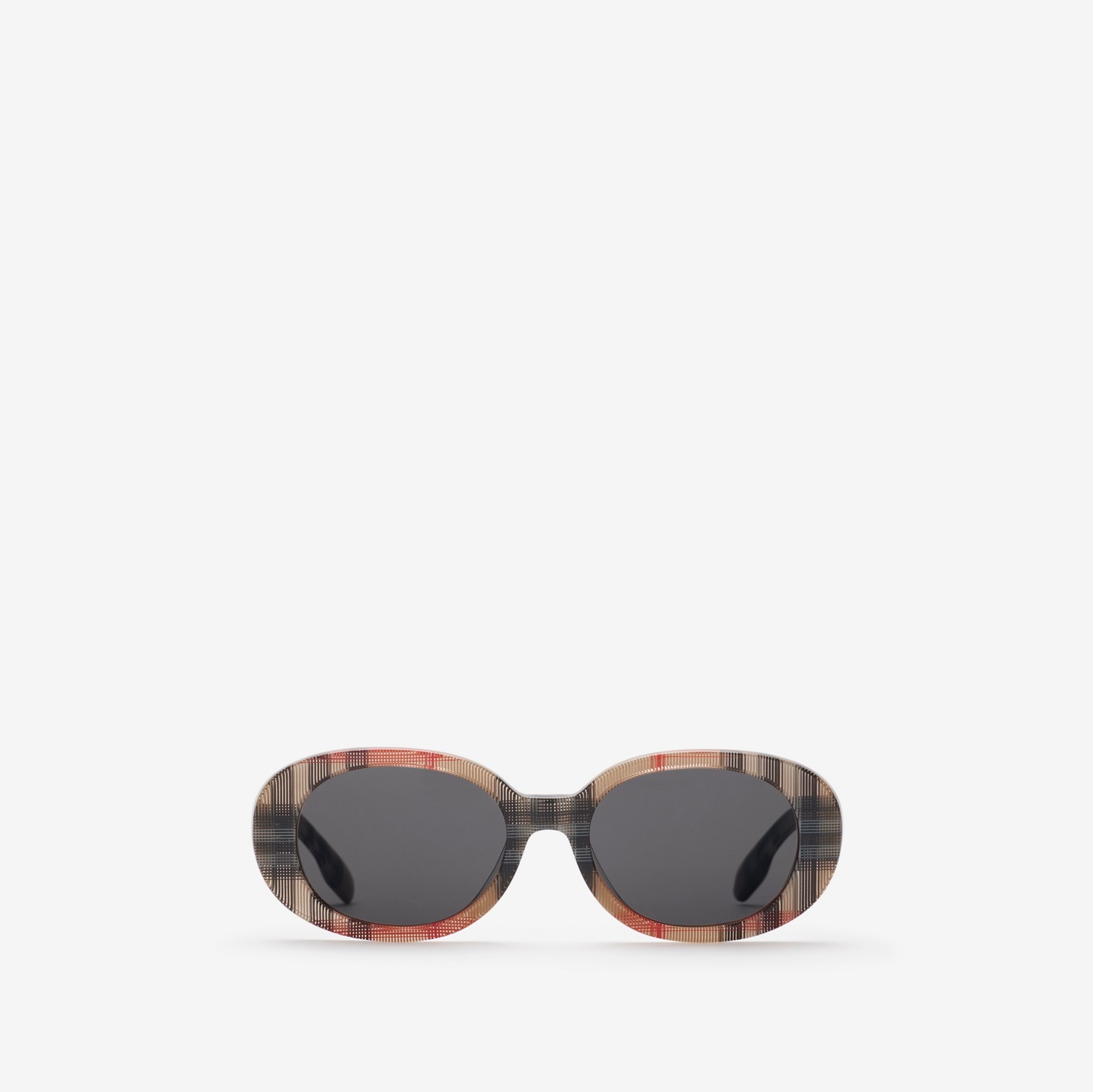 Sonnenbrille mit ovaler Fassung in Check
