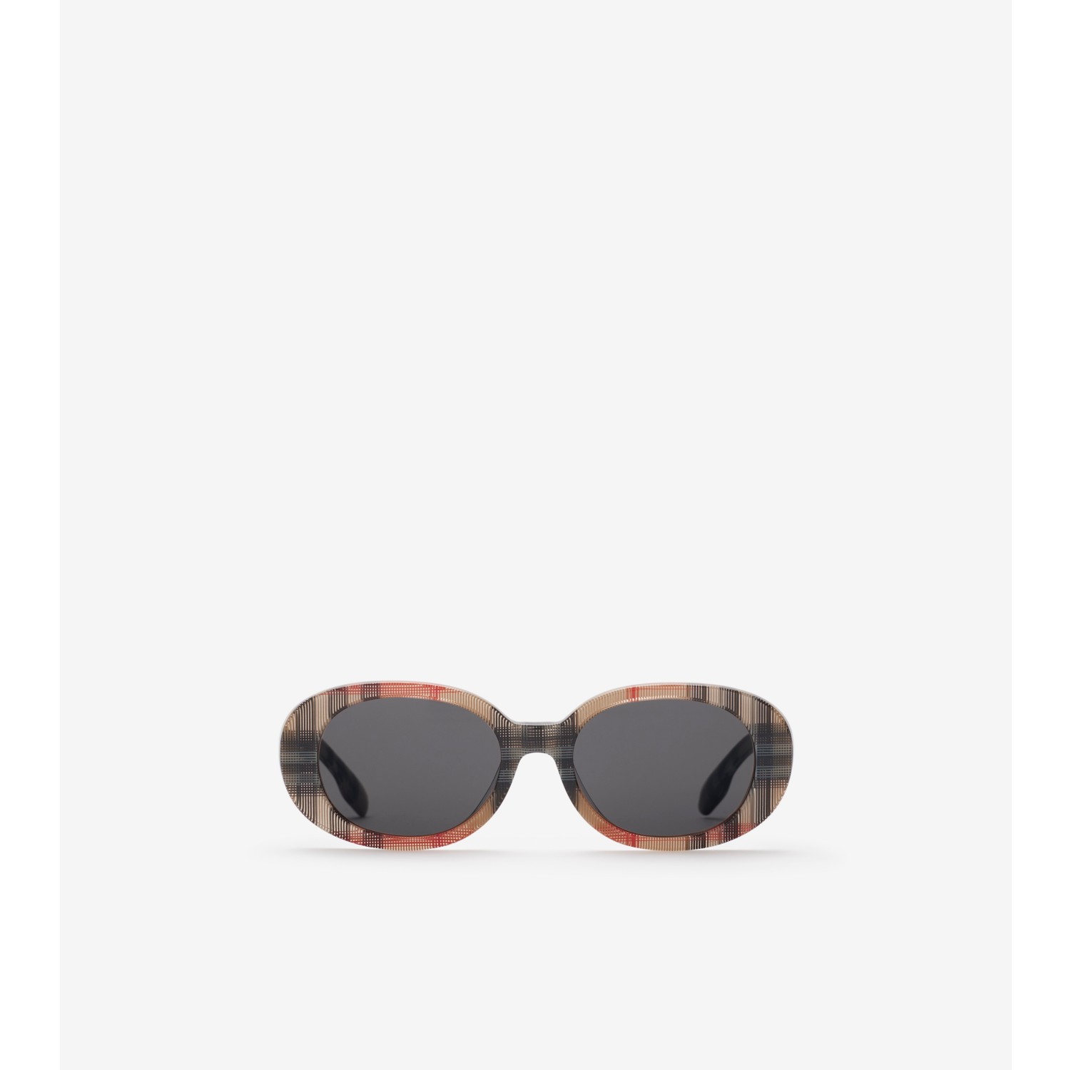 Sonnenbrille mit ovaler Fassung in Check