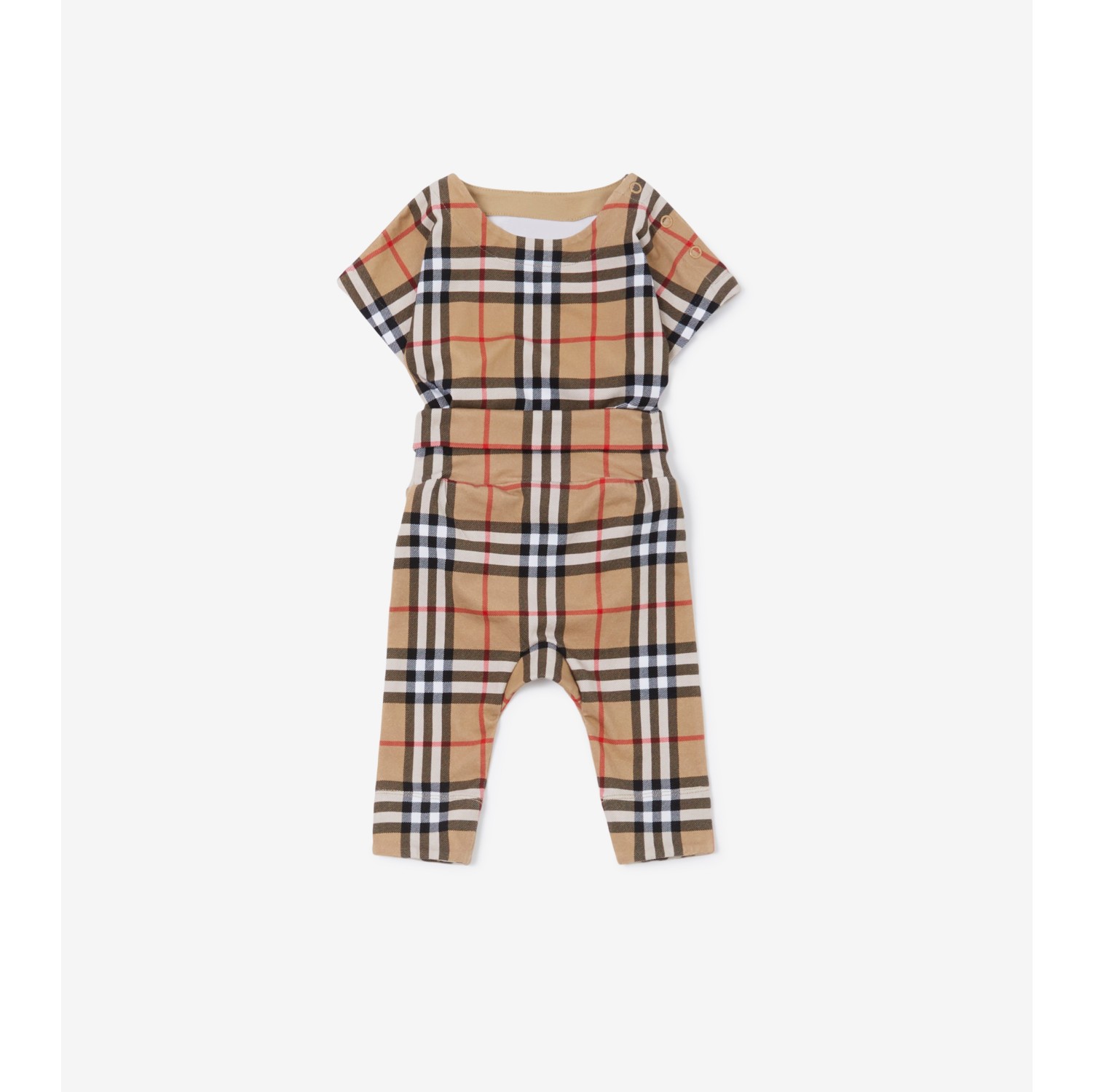 Check Stretch Cotton Baby Gift Set in Archive beige - Children | Burberry®  Official