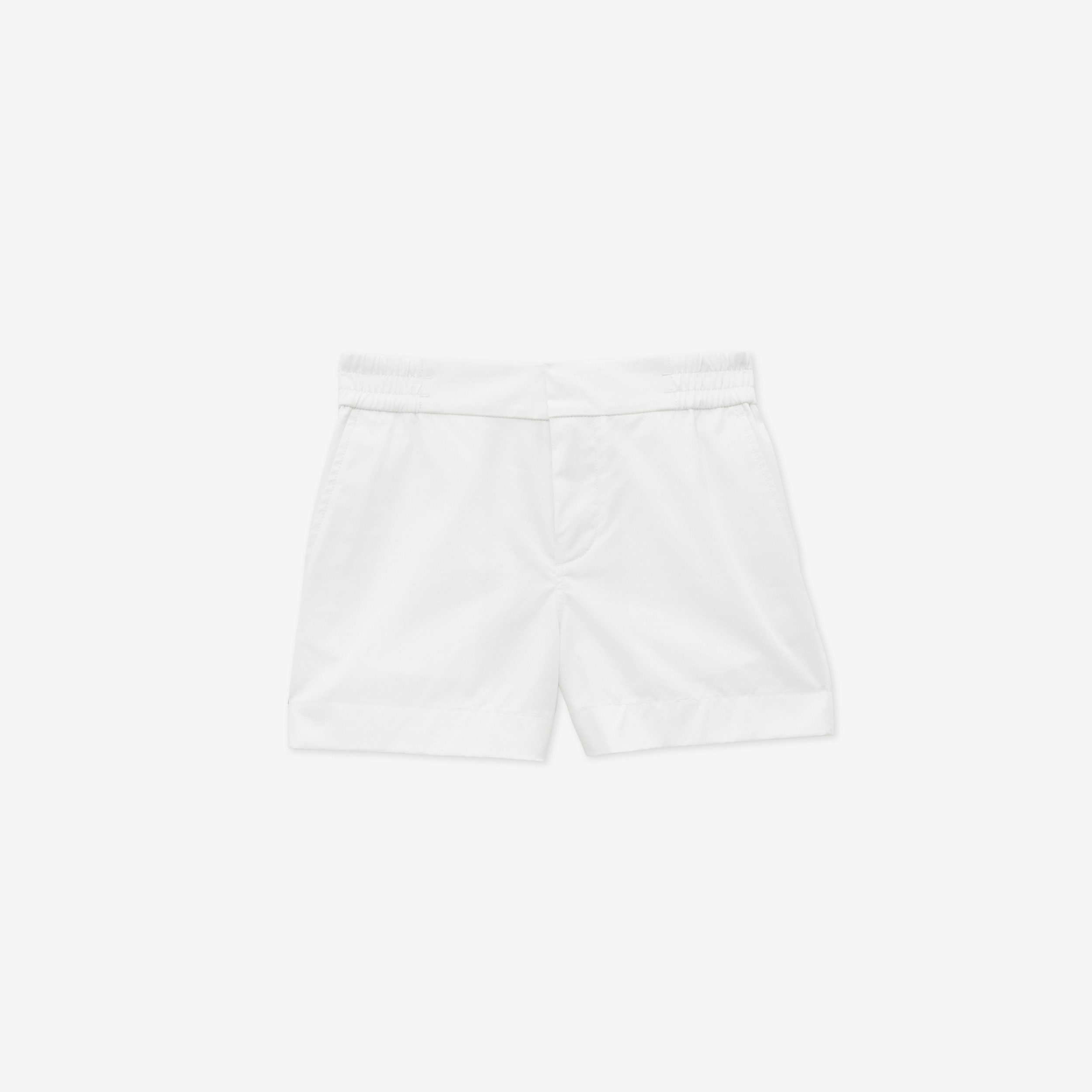 Horseferry Appliqué Cotton Twill Shorts in White | Burberry® Official - 1
