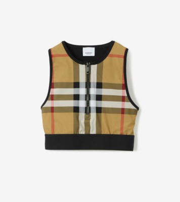 Burberry Zadie Check Sports Bra In Black