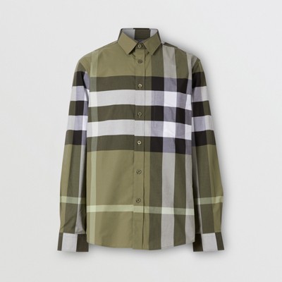 burberry shirt mens green