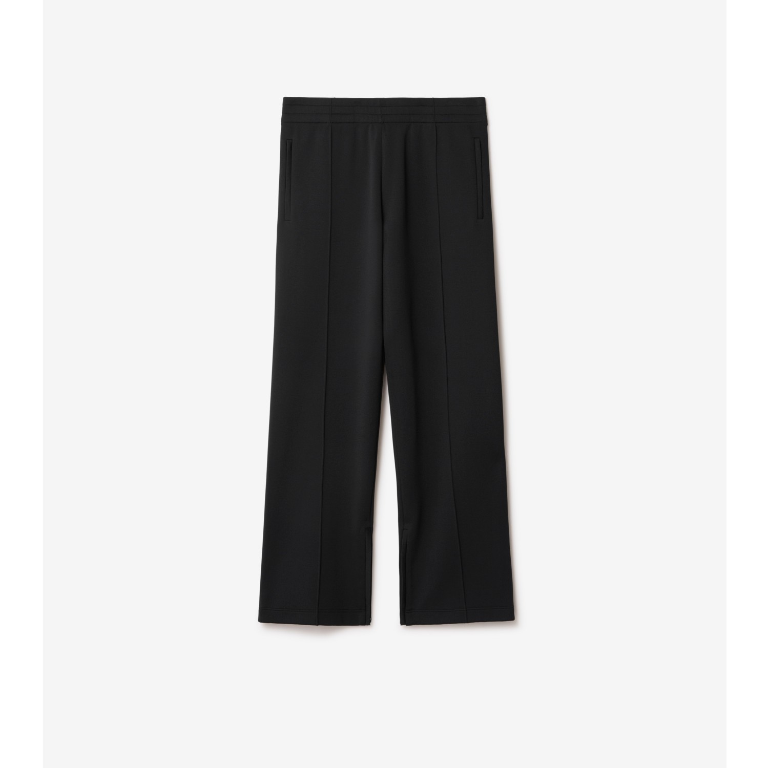 Black wool and viscose blend pants