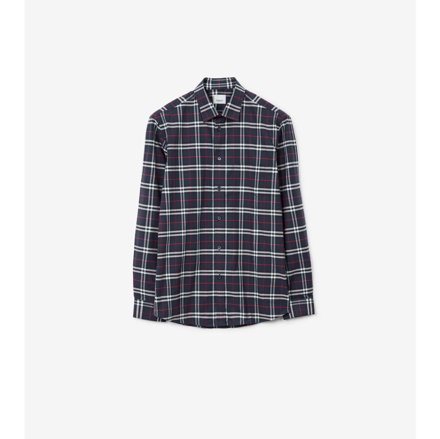 Burberry check stretch sales cotton shirt