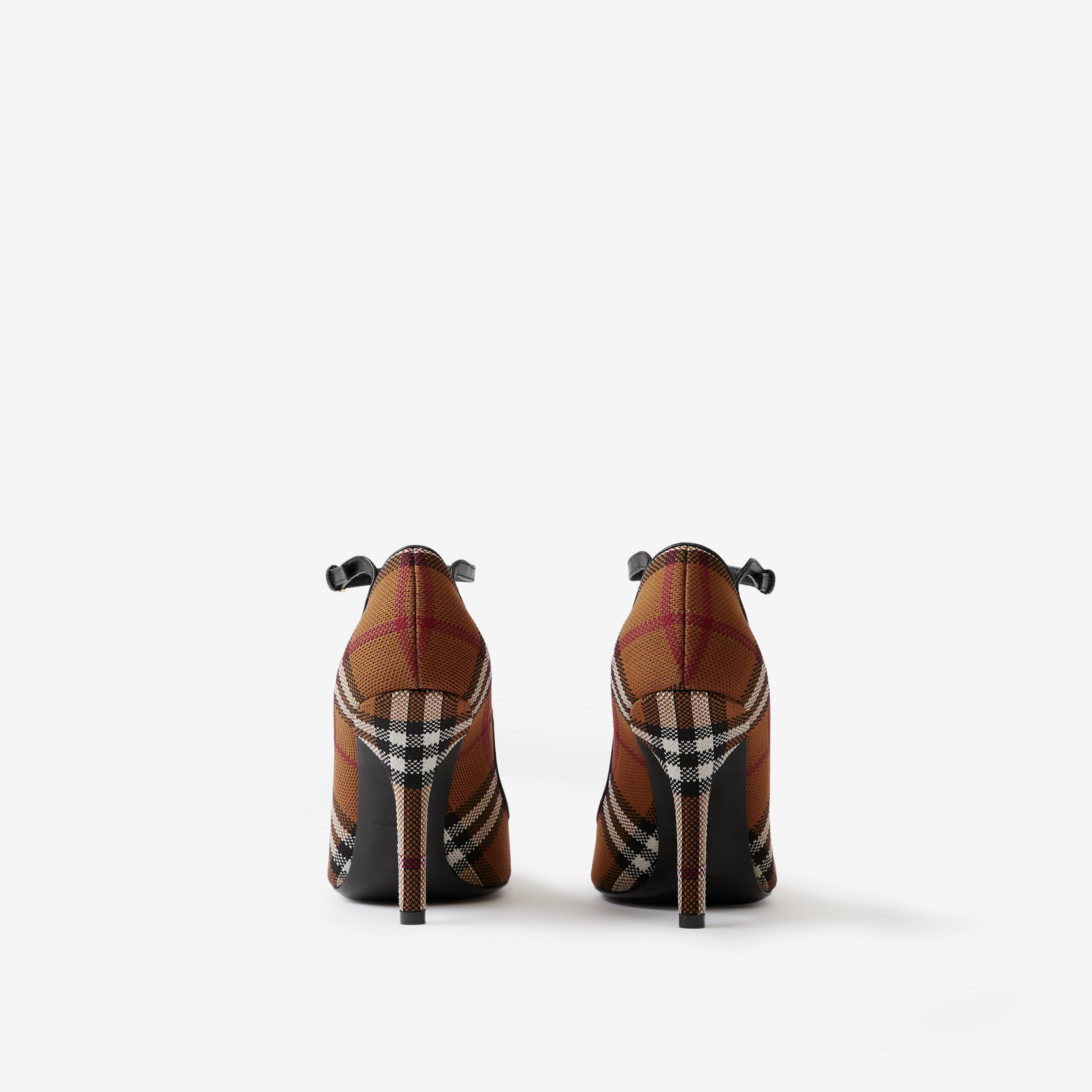 Spitz zulaufende Pumps mit Strick-Karo (Dunkles Birkenbraun) - Damen | Burberry® - 3