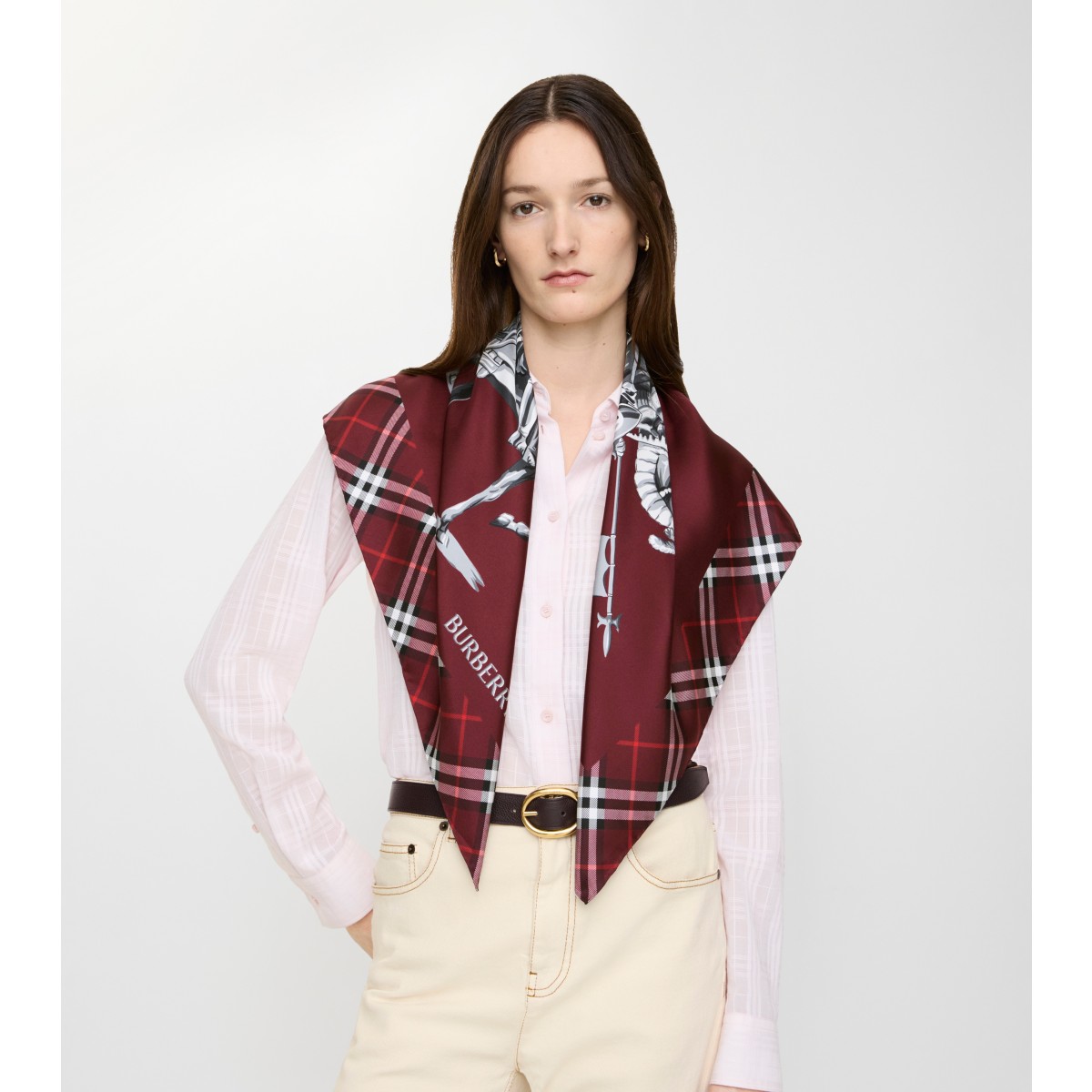  Check Archive Knight Silk Scarf