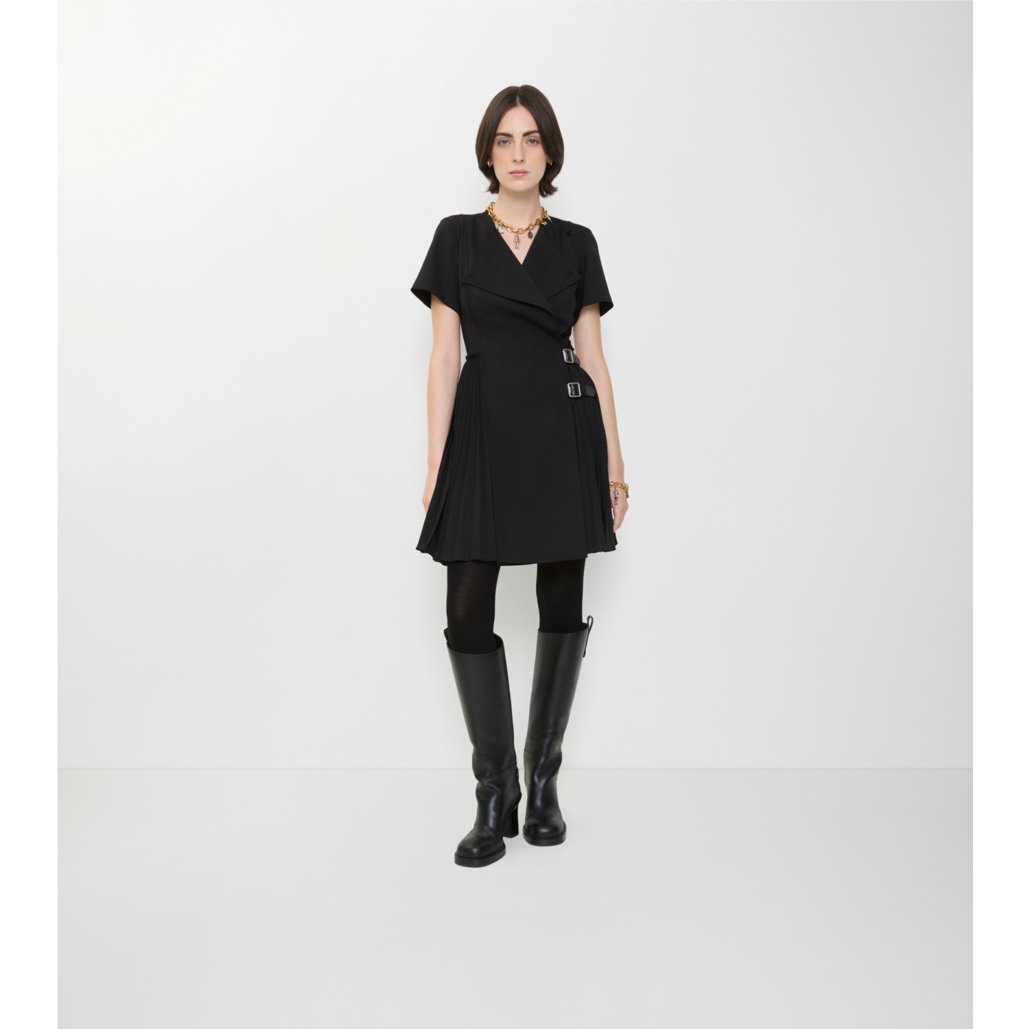 Wool Blend Kilt Dress