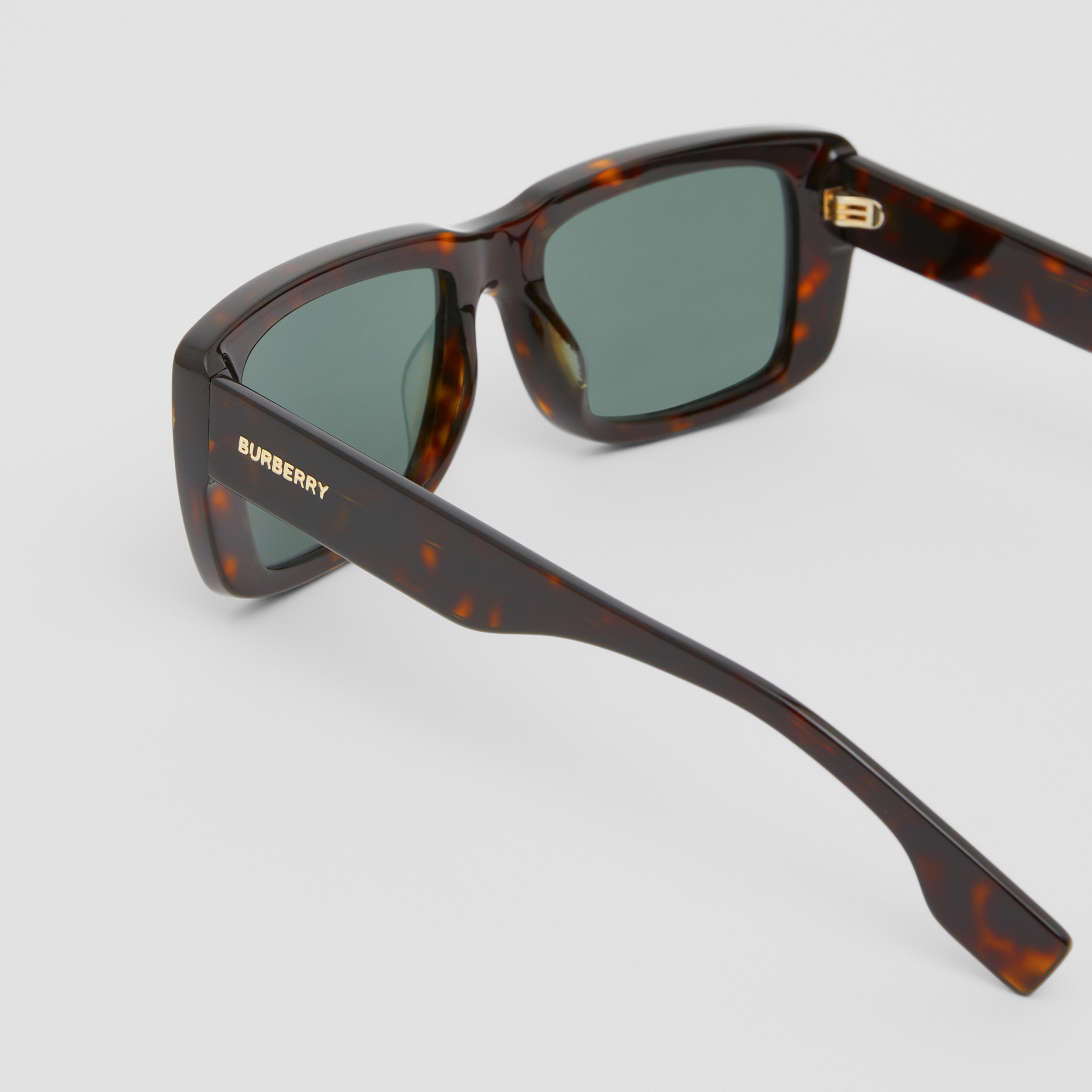 Rechteckige Sonnenbrille mit Logodetail (Dunkles Schildpattfarben) - Herren | Burberry® - 2