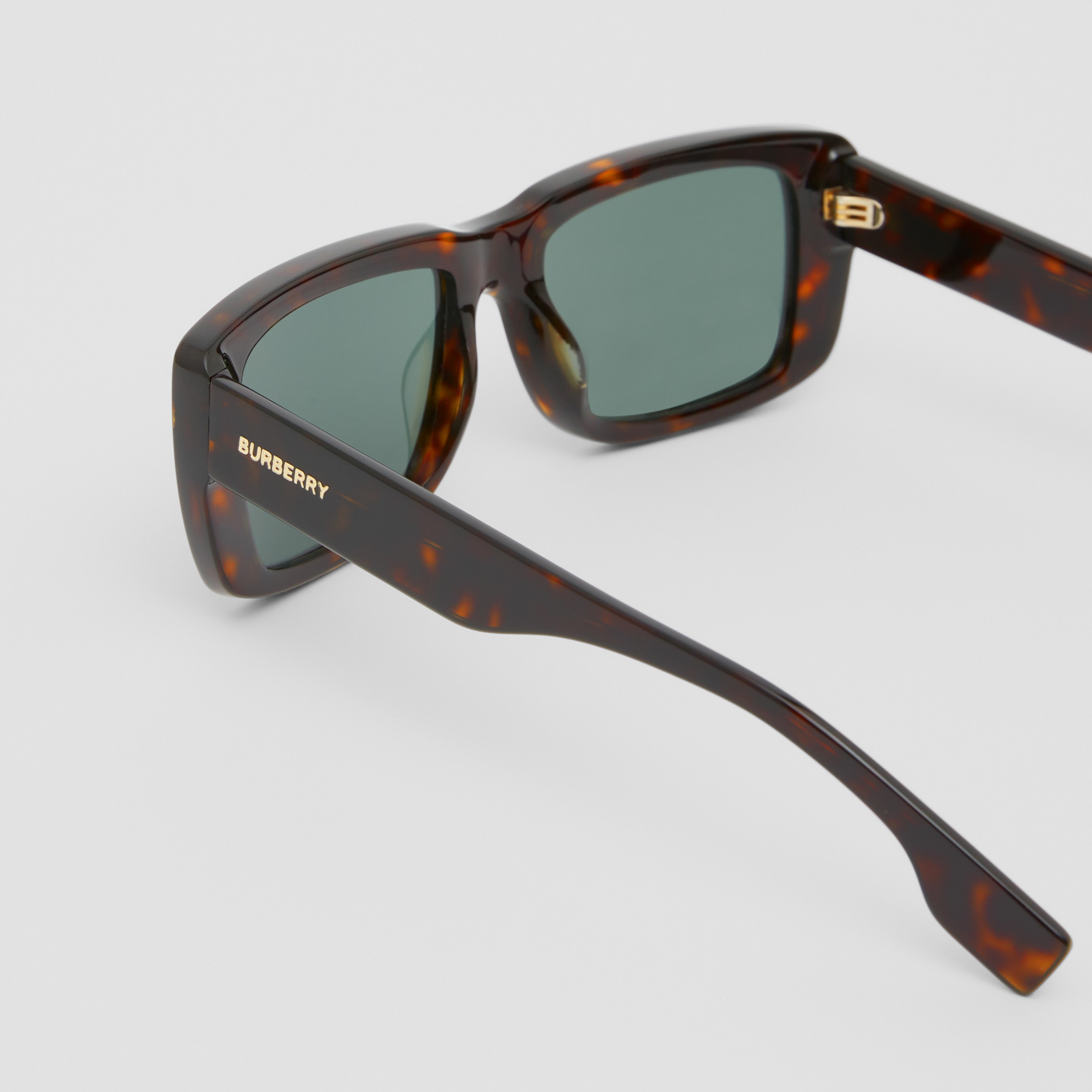 Logo Detail Rectangular Frame Sunglasses in Dark Tortoiseshell Men