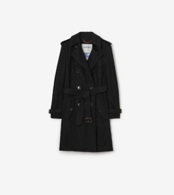 ✨️miyabi✨️様売約分カシミヤ混BURBERRY ブラック コート Mid-length Paisley Lace Foxfield Trench Coat in Black - Women