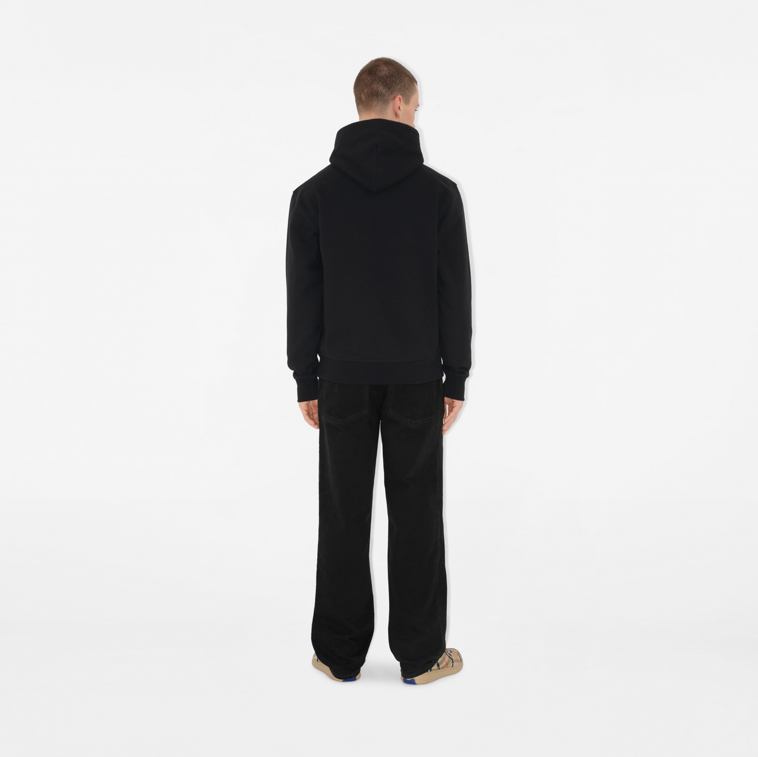 Check Label Cotton Hoodie in Black - Men | Burberry® Official Check Label Cotton Hoodie in Black - Men | Burberry® Official