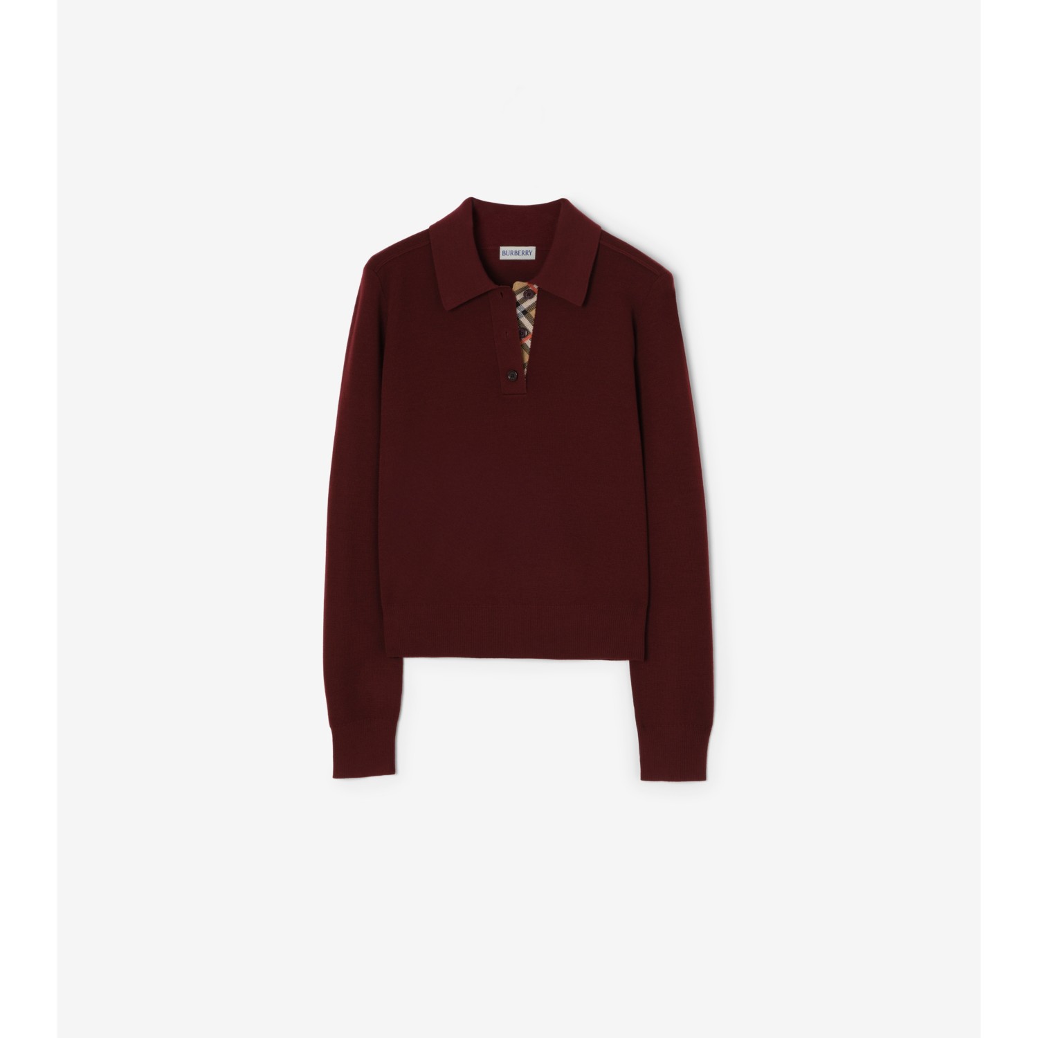 Long-sleeve Wool Polo Shirt