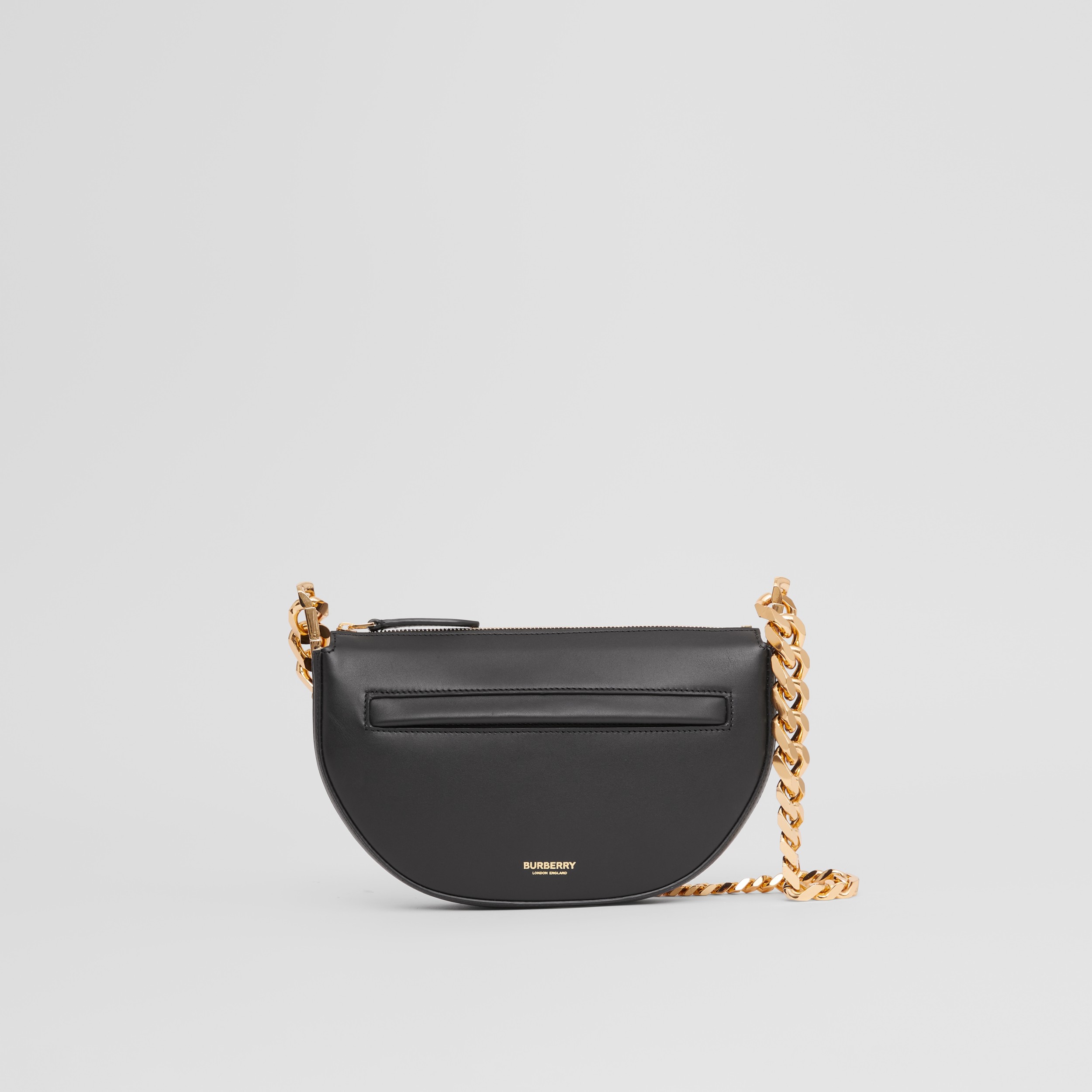 Mini Leather Zip Olympia Bag in Black - Women | Burberry® Official