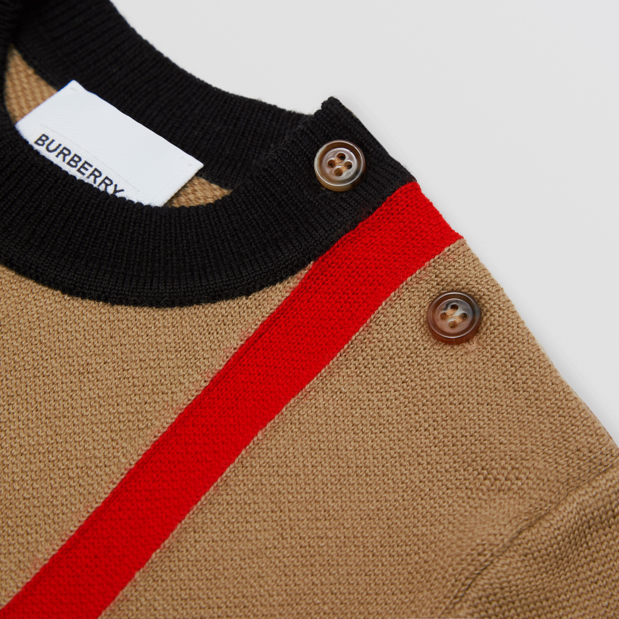 Striped Wool Intarsia Sweater in Archive Beige - Children | Burberry® Official - 2