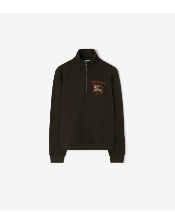 Felpa con mezza cerniera in cotone Knight Check