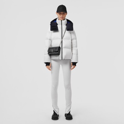 Detachable Hood Nylon Puffer Jacket in Optic White - Women