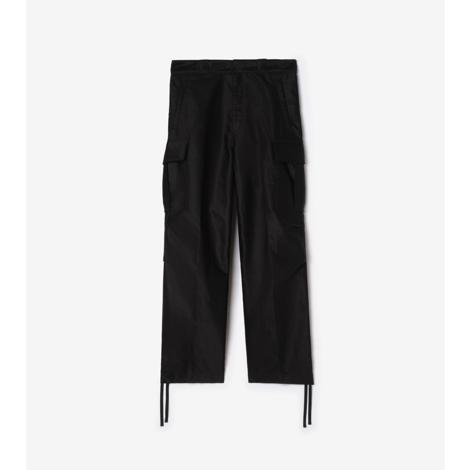 Pantalones cargo en satén de algodón