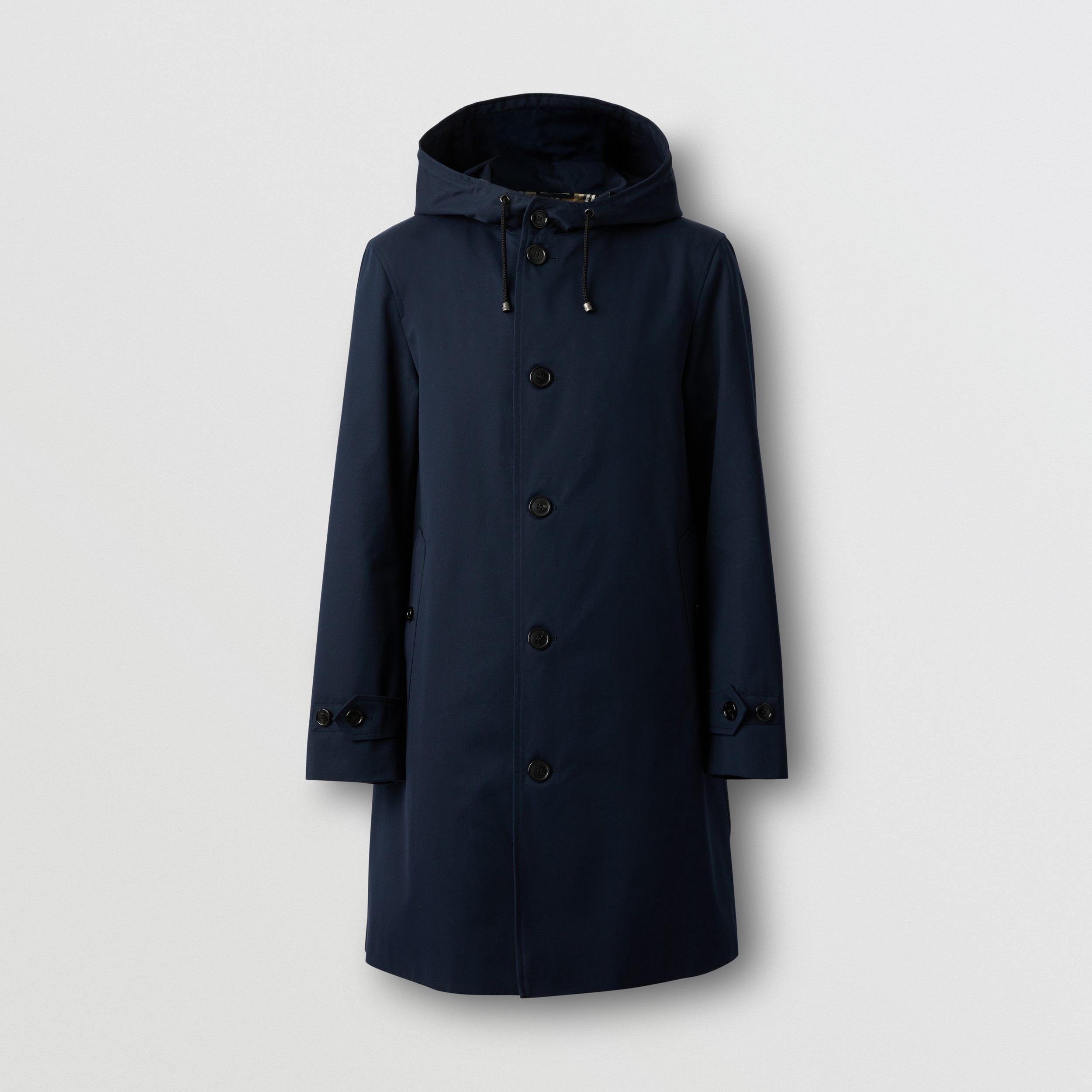 Cotton Gabardine Hooded Coat in Midnight - Men | Burberry® Official - 4