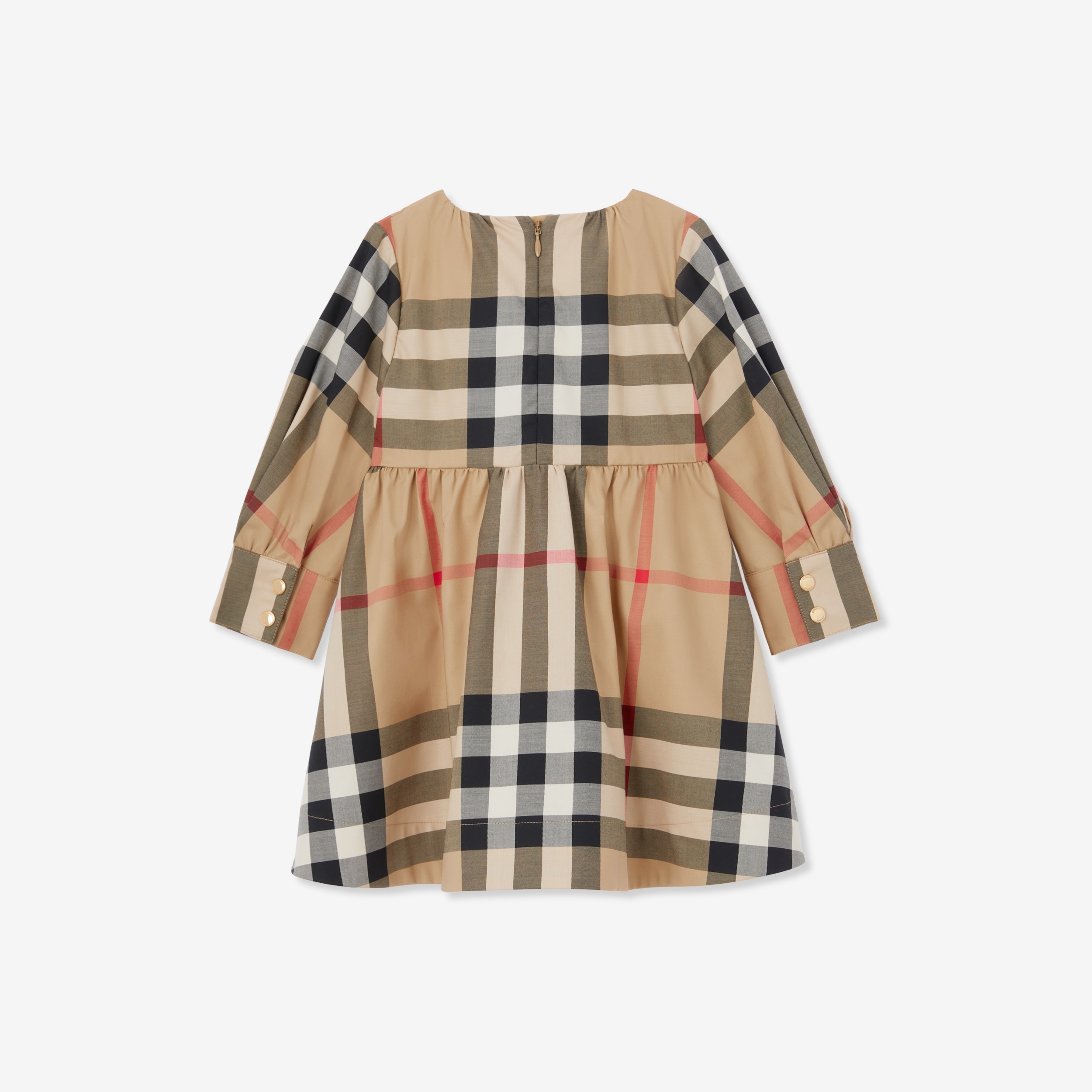Robe à manches longues en coton stretch Check (Beige D'archive) - Enfant | Site officiel Burberry® - 2