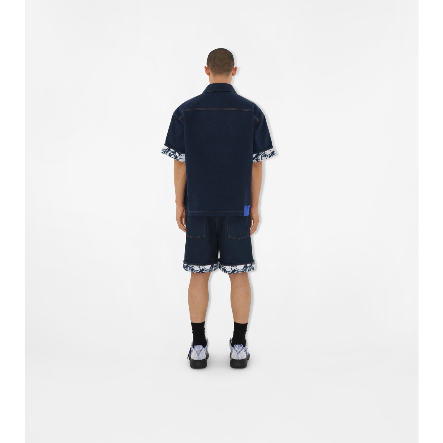 Heavyweight Denim Shorts in Indigo blue Men, Cotton Burberry® Official