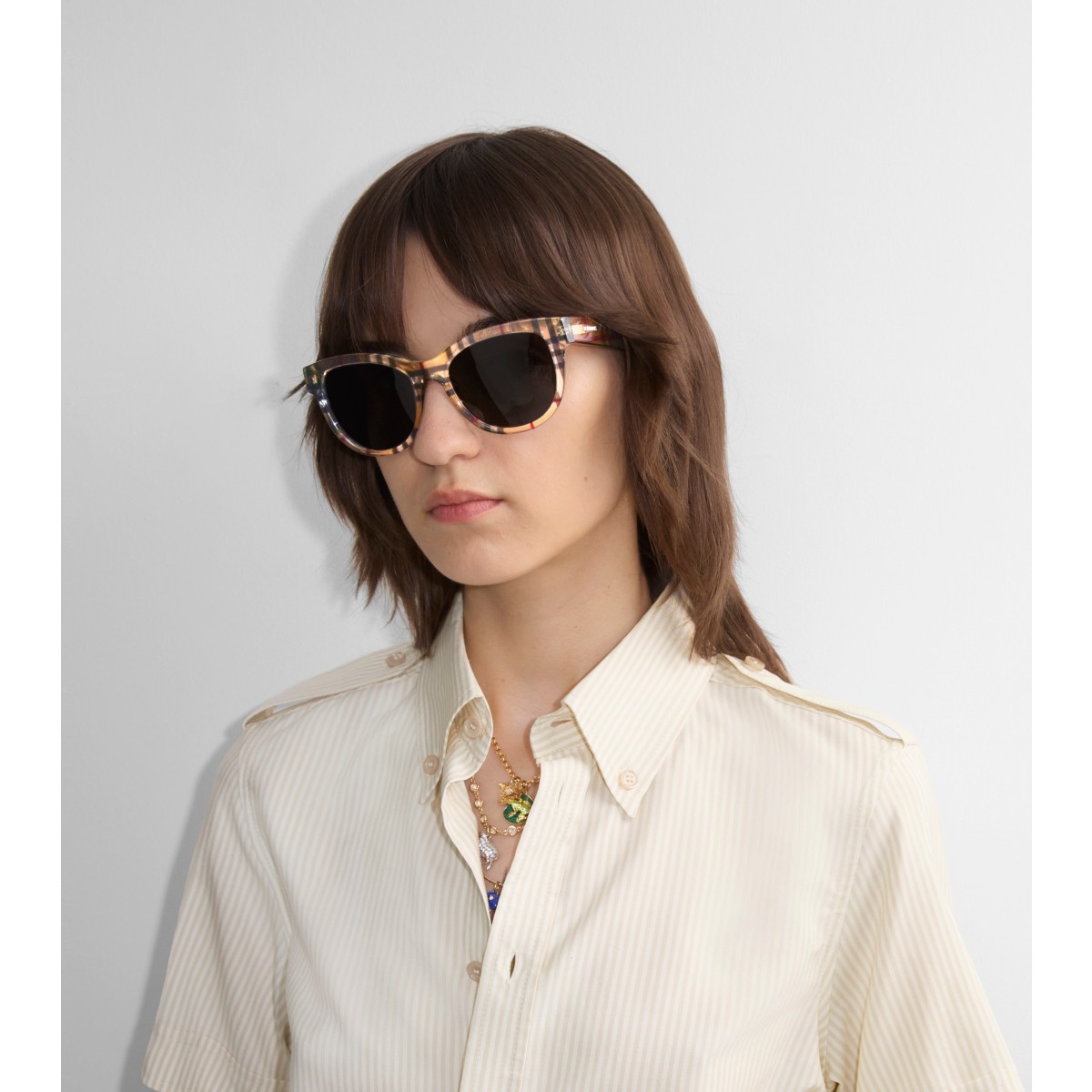  Check Round Sunglasses