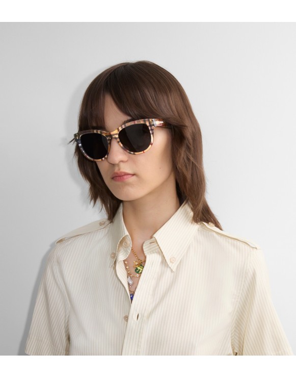 Check Round Sunglasses