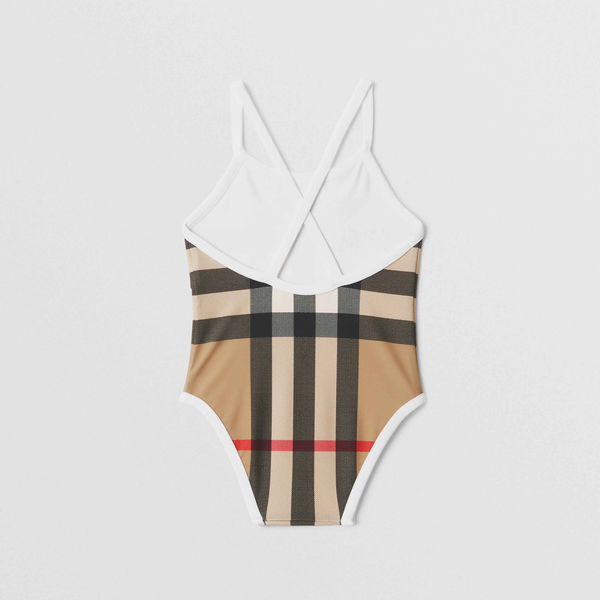Exaggerated Check Swimsuit in Archive Beige - Children | Burberry® Official - 3
