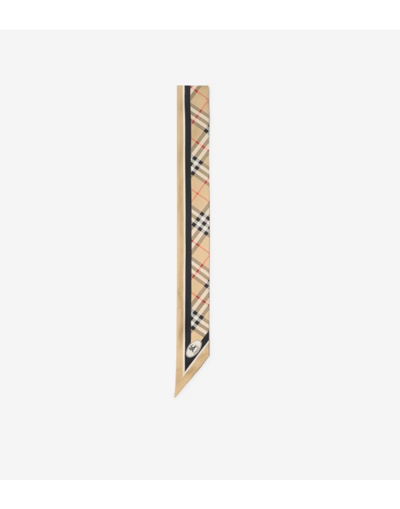 Skinny scarf de seda em Check