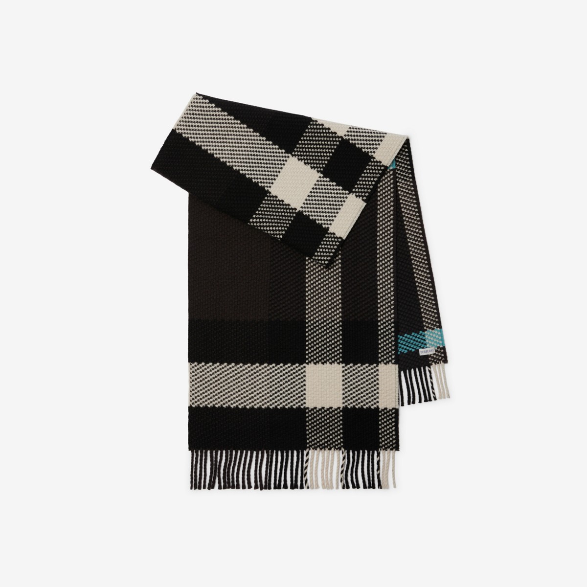 Shop Burberry Check Wool Scarf In Otter