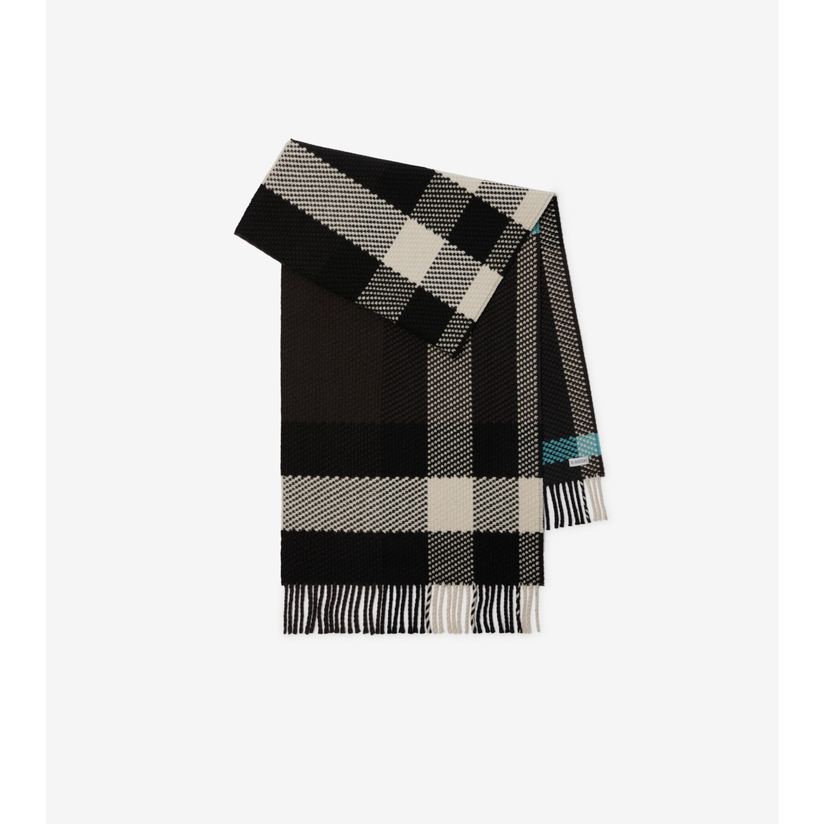 Shop Burberry Check Wool Scarf In Otter