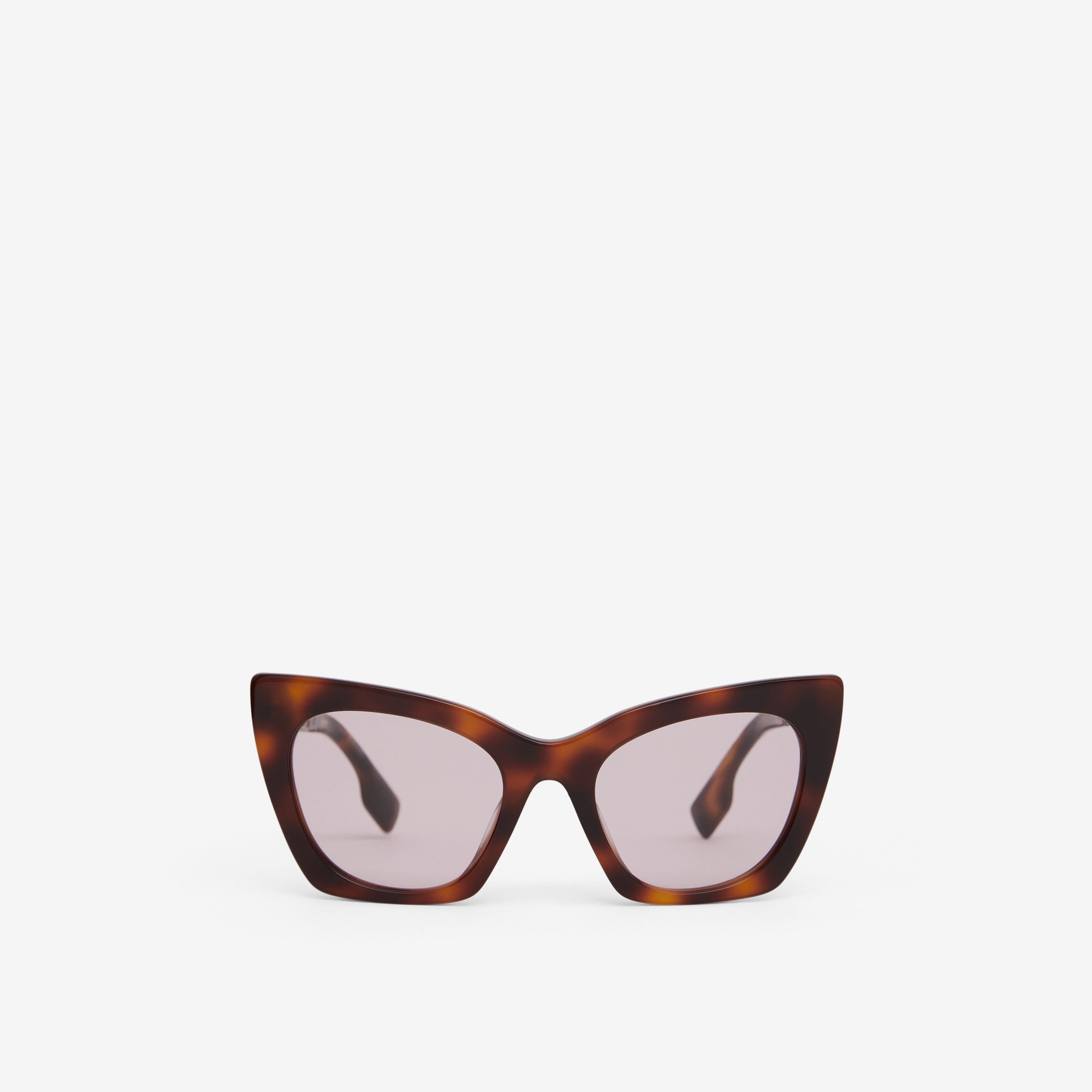 Logo Detail Cat-eye Frame Sunglasses in Warm Tortoiseshell - Women | Burberry® Official - 1