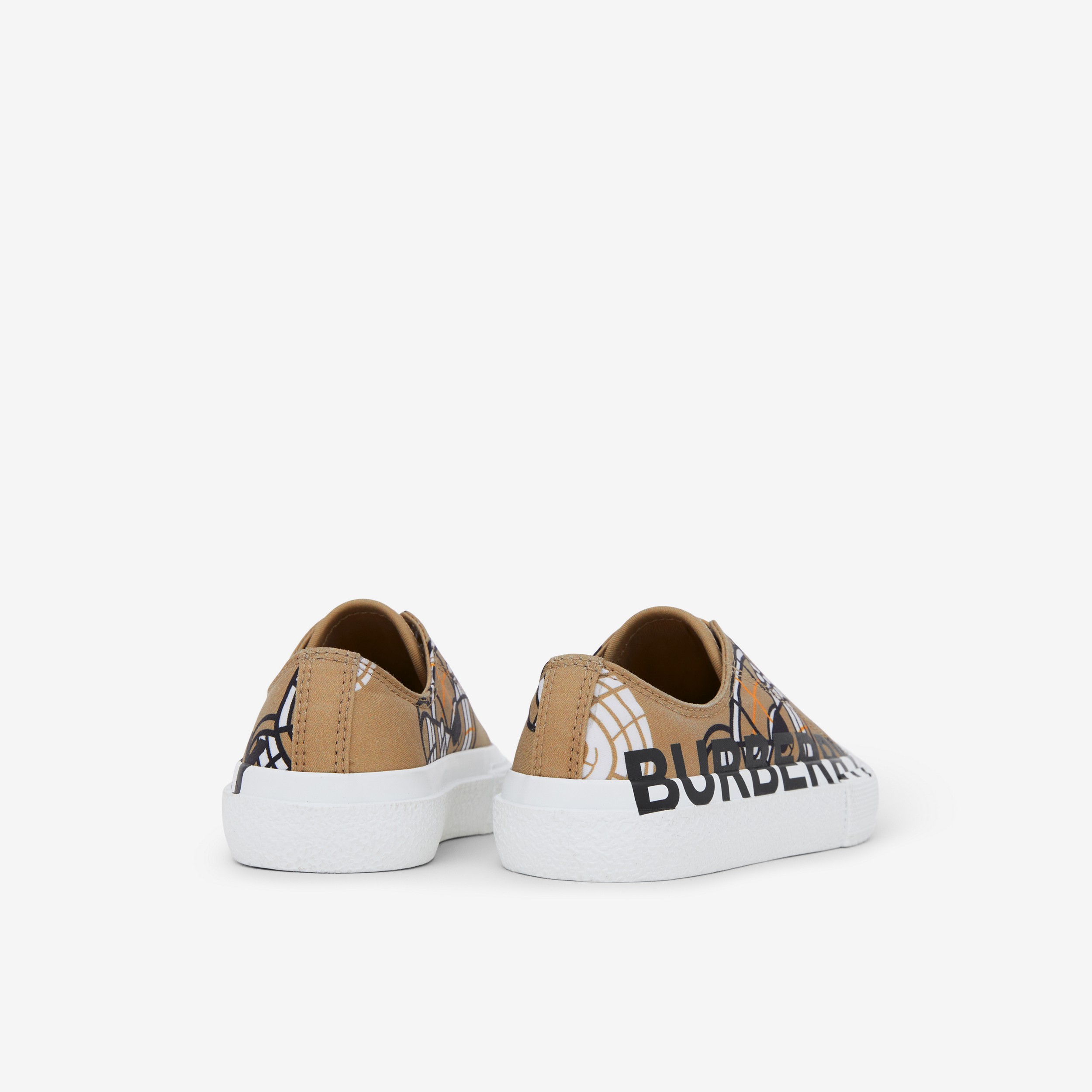 Montage Print Cotton Gabardine Sneakers in Archive Beige - Children | Burberry® Official - 3