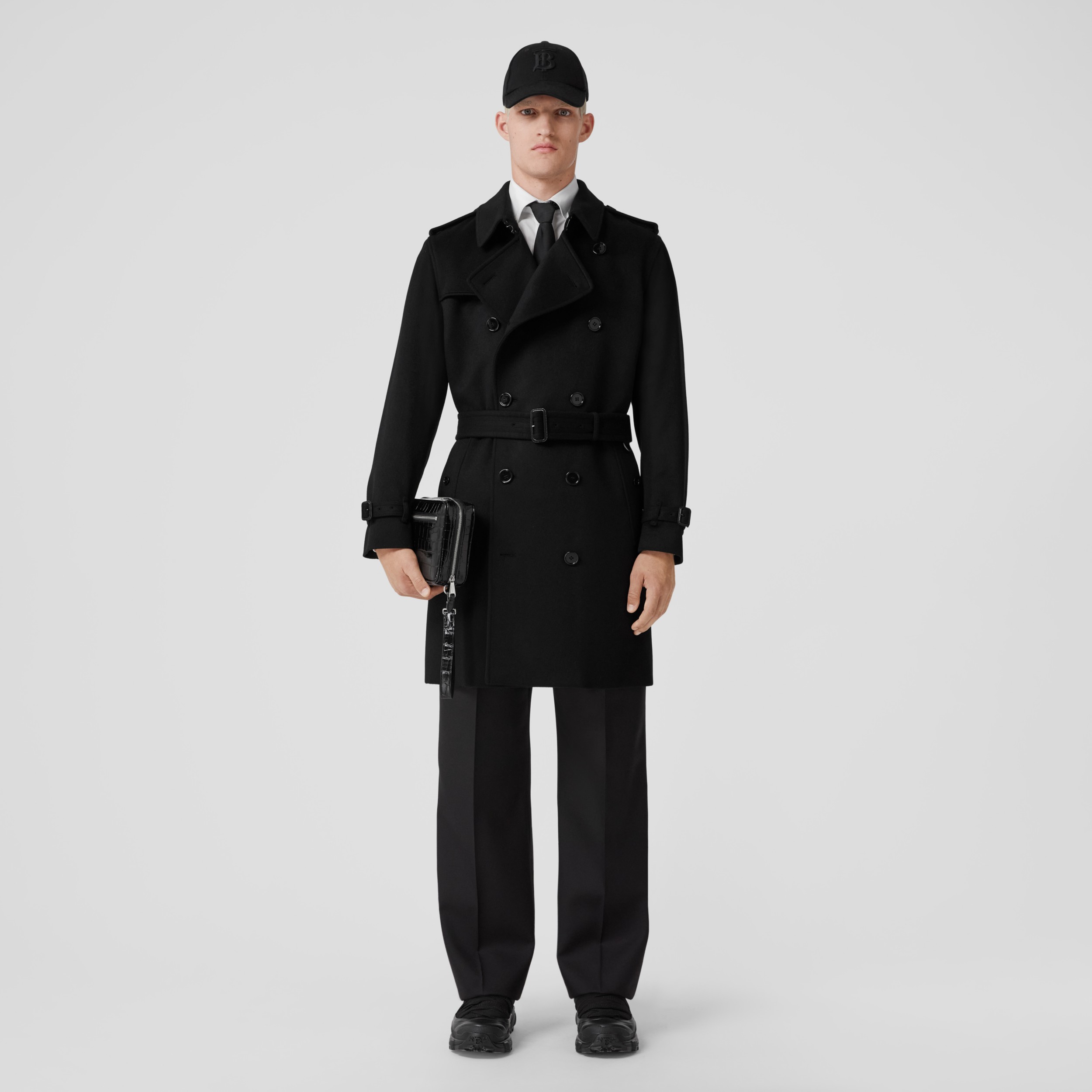 Cashmere Kensington Trench Coat in Black - Men | Burberry® Official