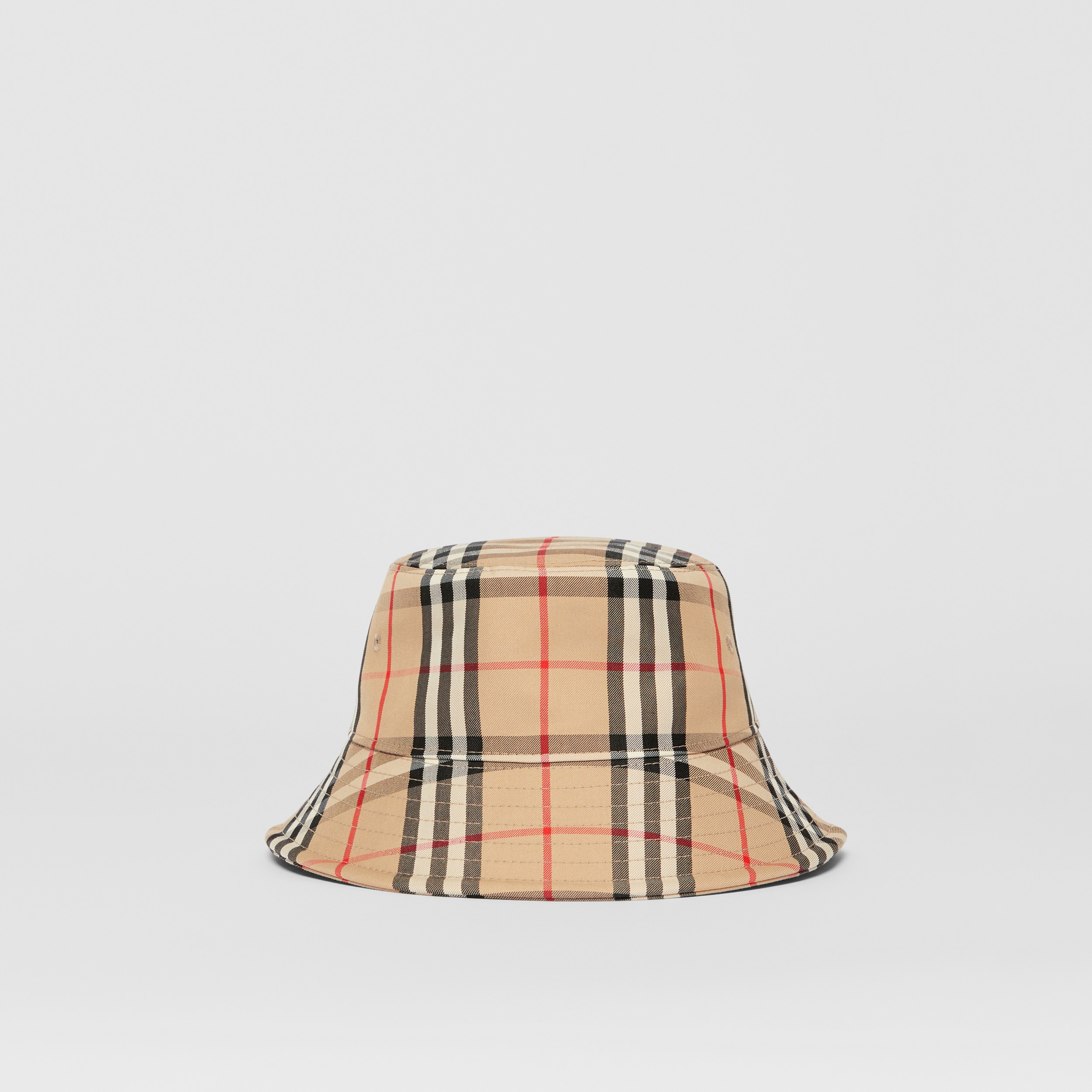 Chapéu Bucket de algodão tecnológico em Vintage Check (Bege Clássico) | Burberry® oficial - 1