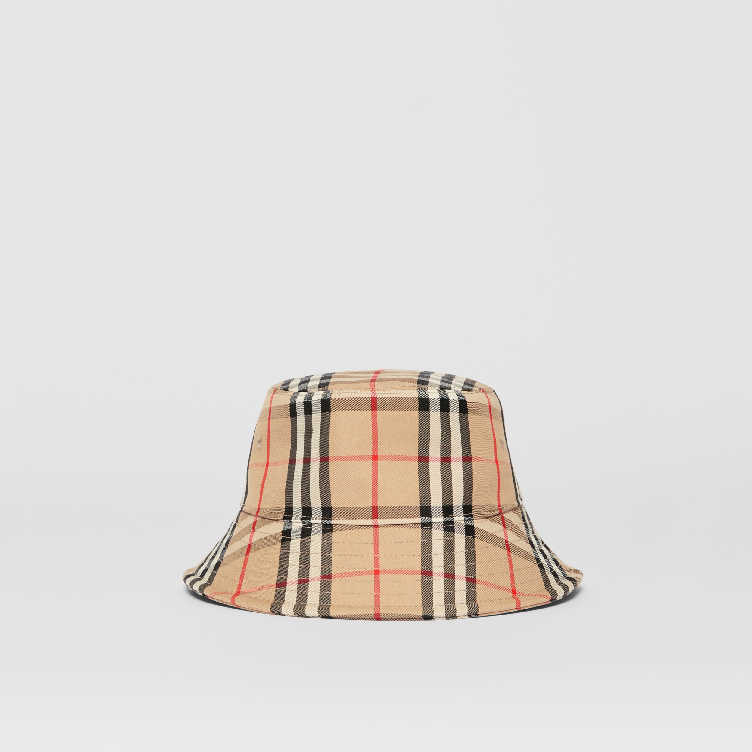 Vintage Check Technical Cotton Bucket Hat in Archive Beige