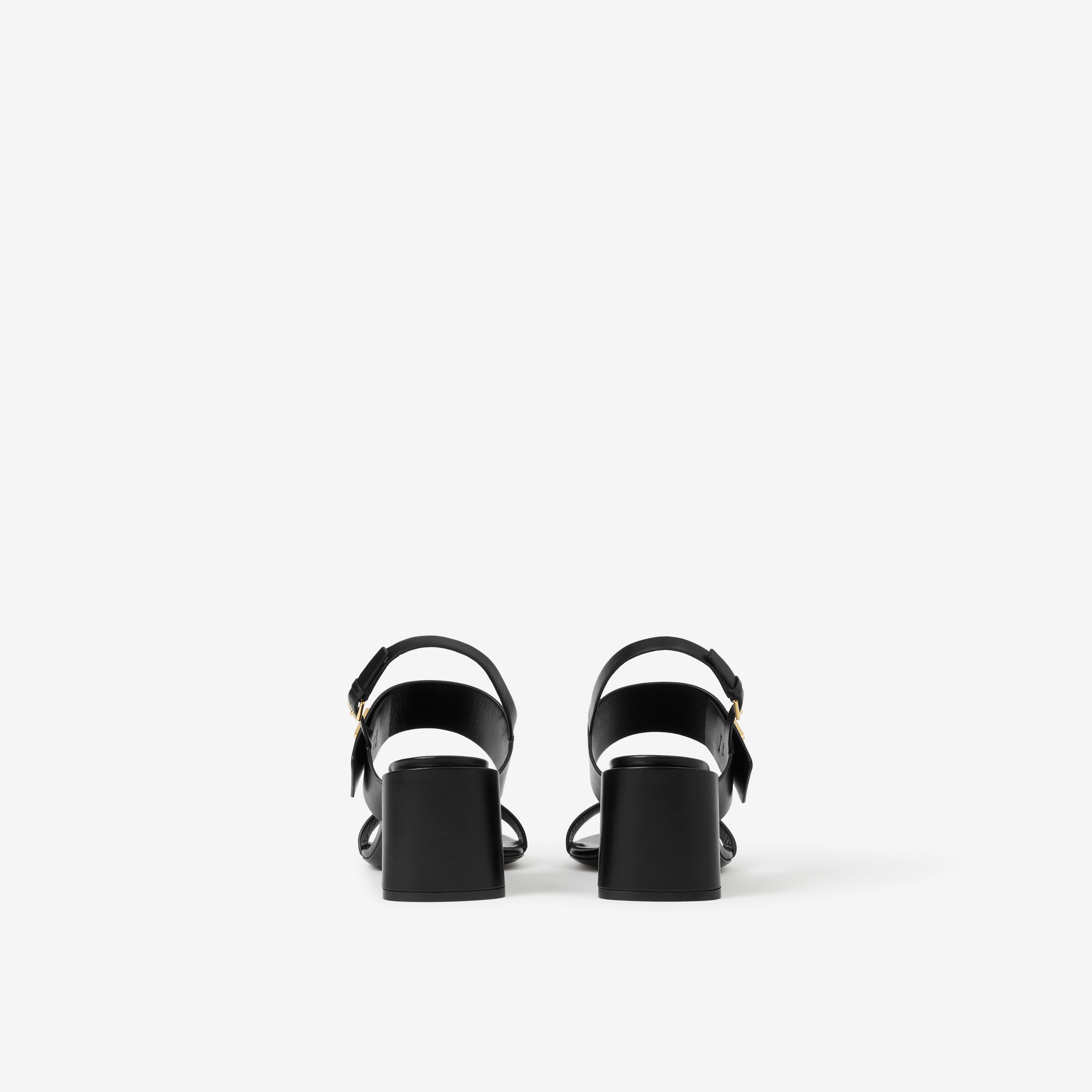 Sandálias de couro com monograma (Preto) - Mulheres | Burberry® oficial - 3