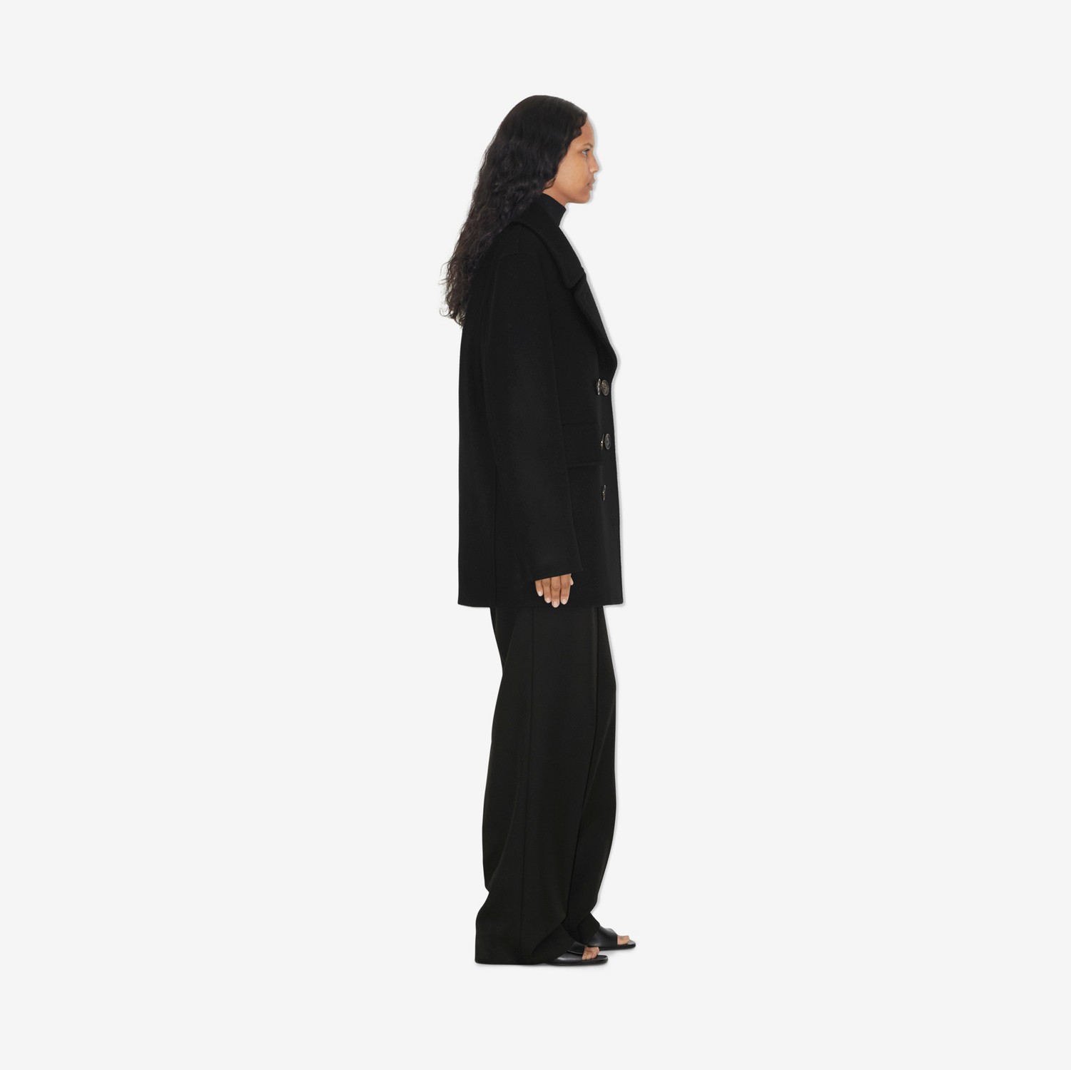 Abrigo marinero en lana (Negro) - Mujer | Burberry® oficial
