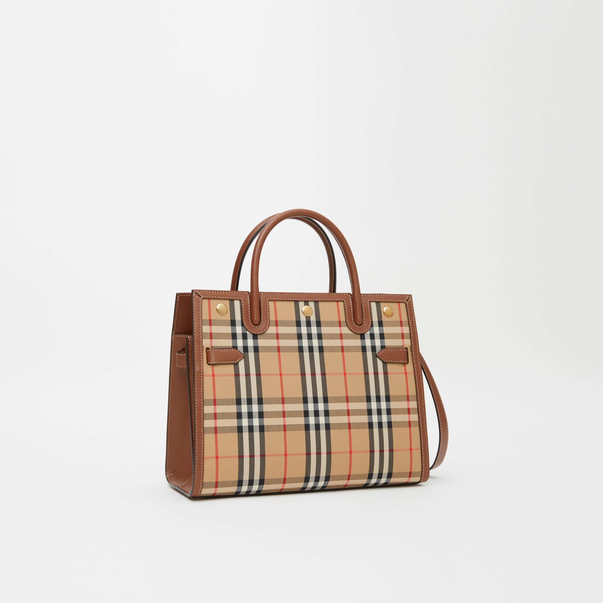 medium vintage check two handle title bag