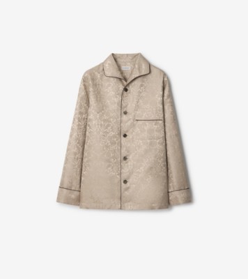 サンフラワー シルク パジャマシャツ (トープベージュ) - ウィメンズ