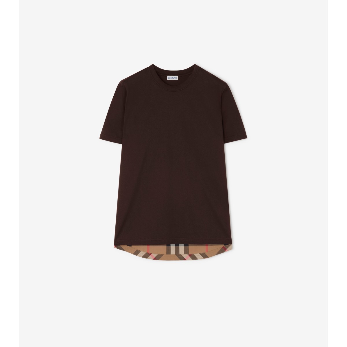  Check Panel Cotton T-shirt