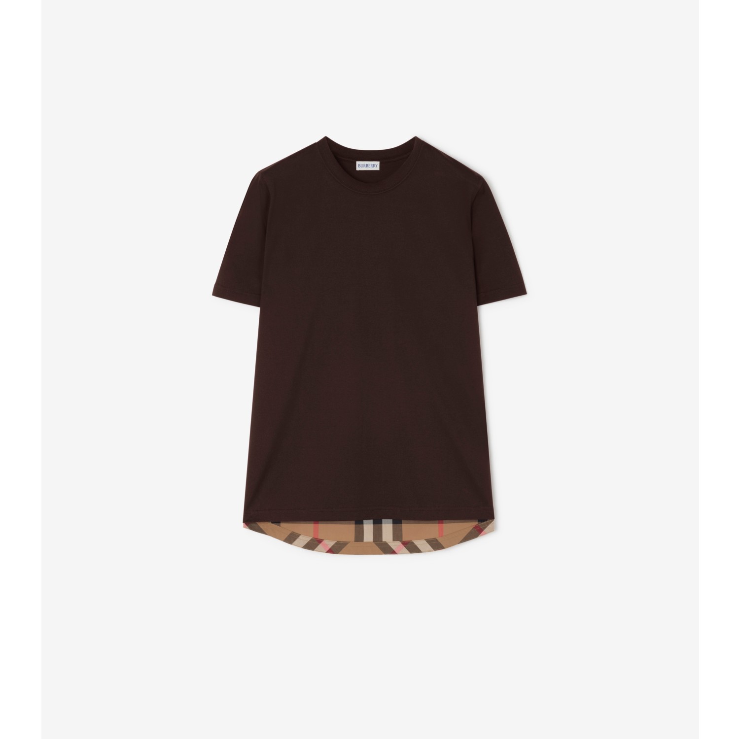 Check Panel Cotton T-shirt
