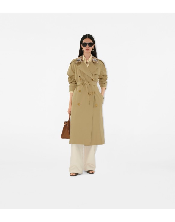 Castleford - Trench coat com colarinho Check longo