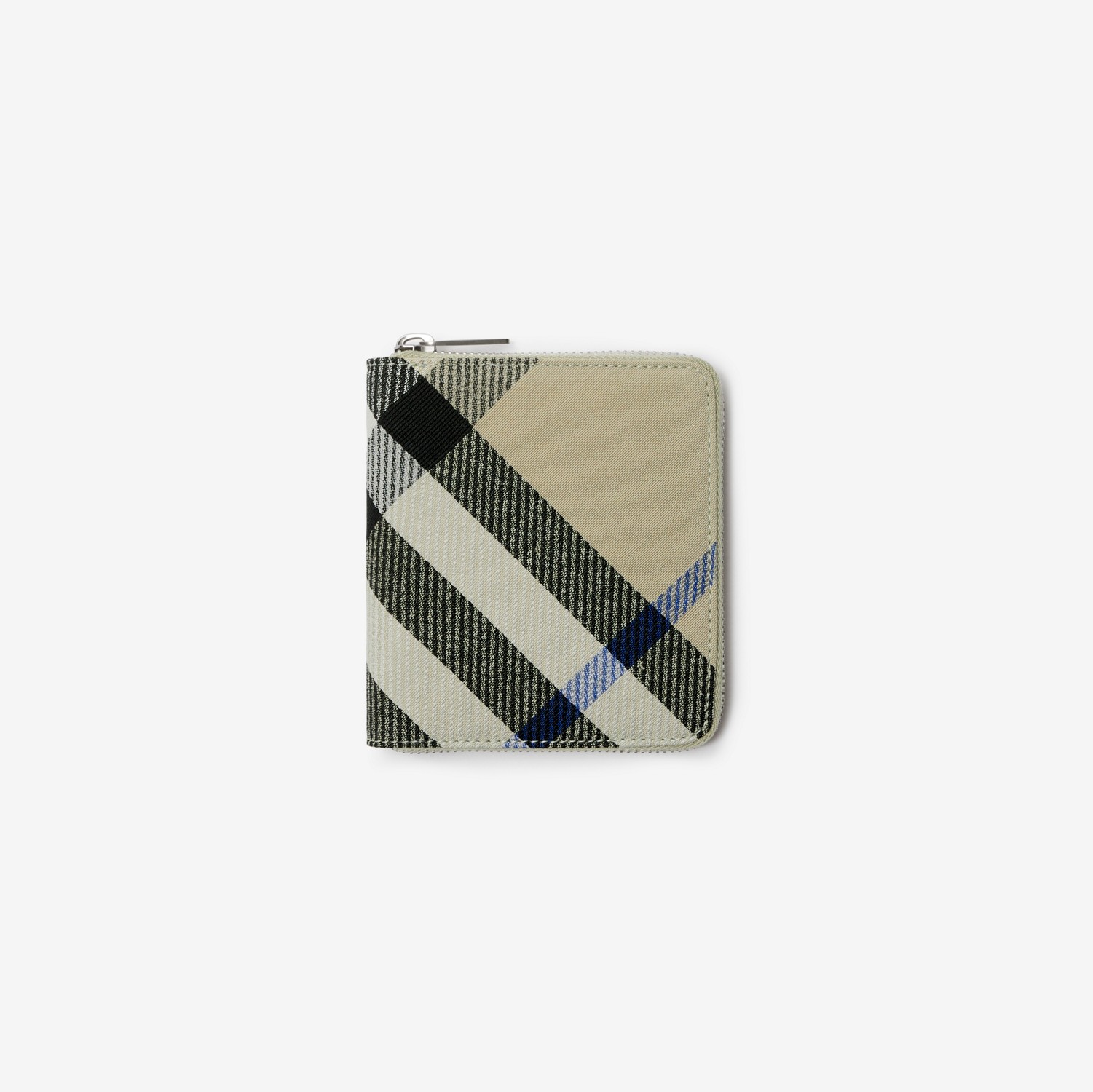 Medium Check Zip Wallet in Lichen - Men | Burberry® Official