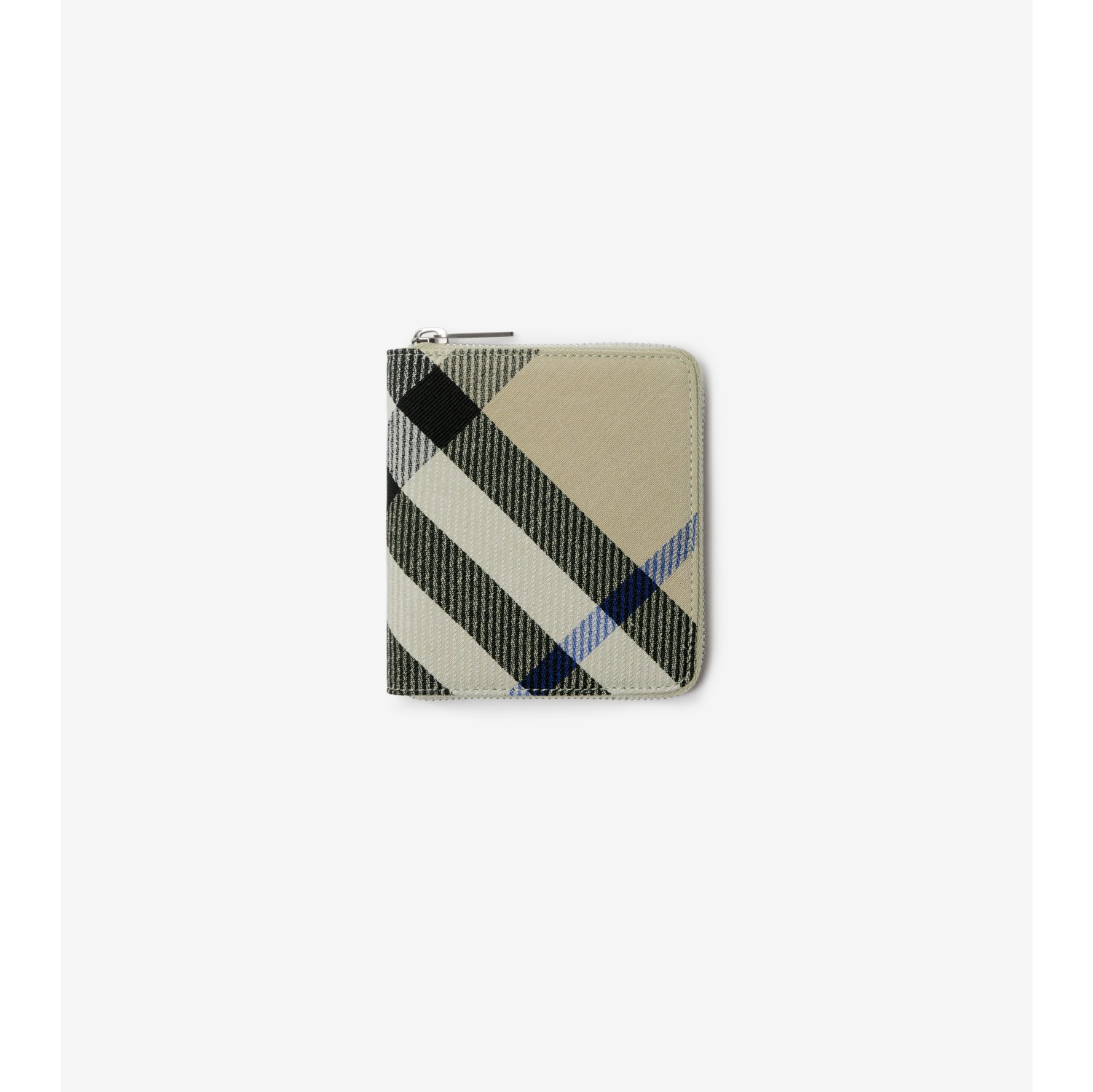 Medium Check Zip Wallet in Lichen Men Burberry Official