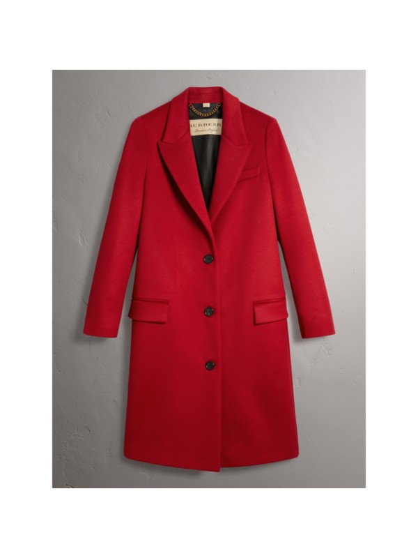 Wool Cashmere Tailored Coat in Parade Red - Women | Burberry United States