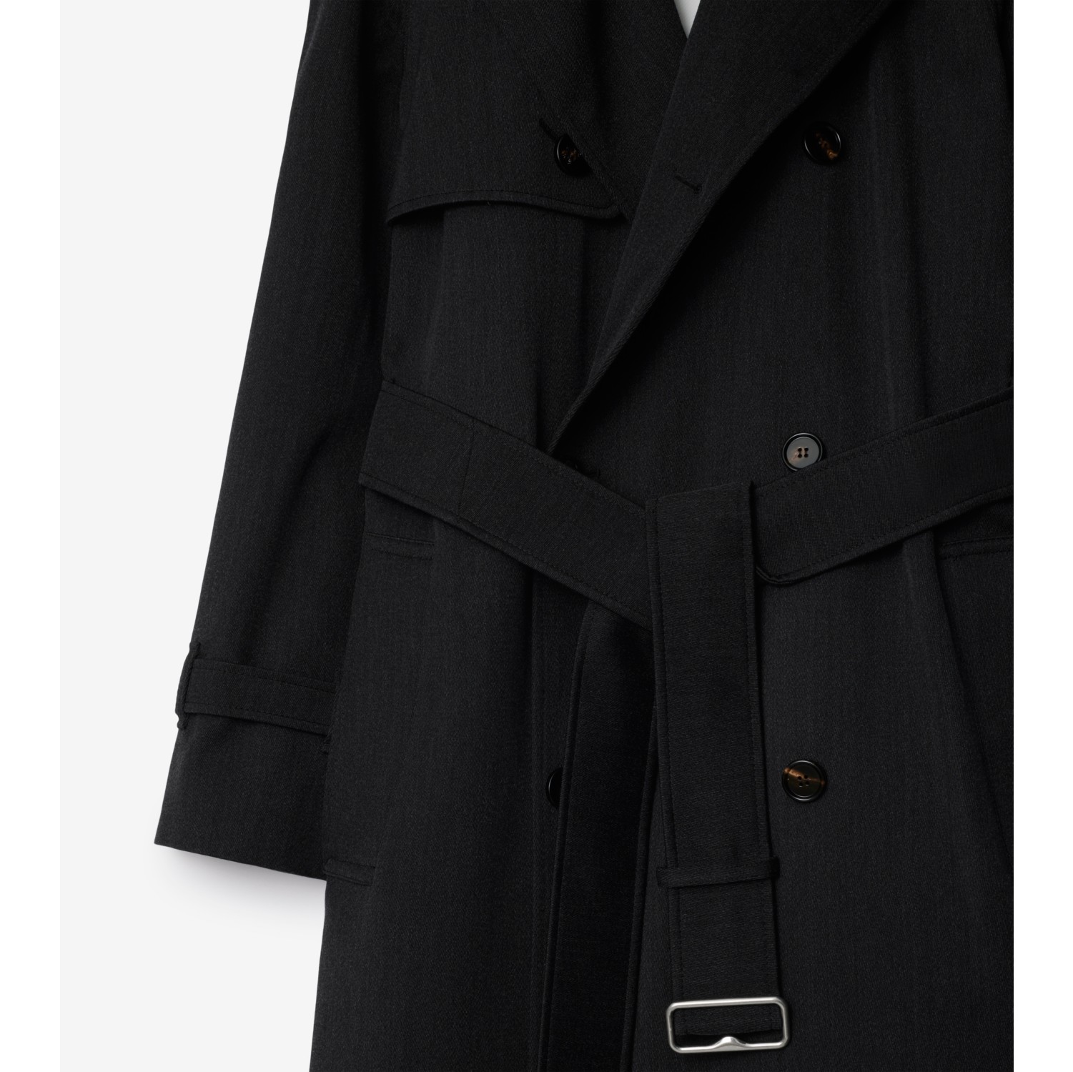 Trench coat longo de lã